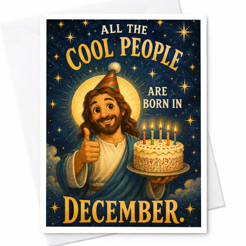 All The Cool People Are Born In December Birthday Card Funny December Birthday Greeting Card For Him Her Celebration C6900