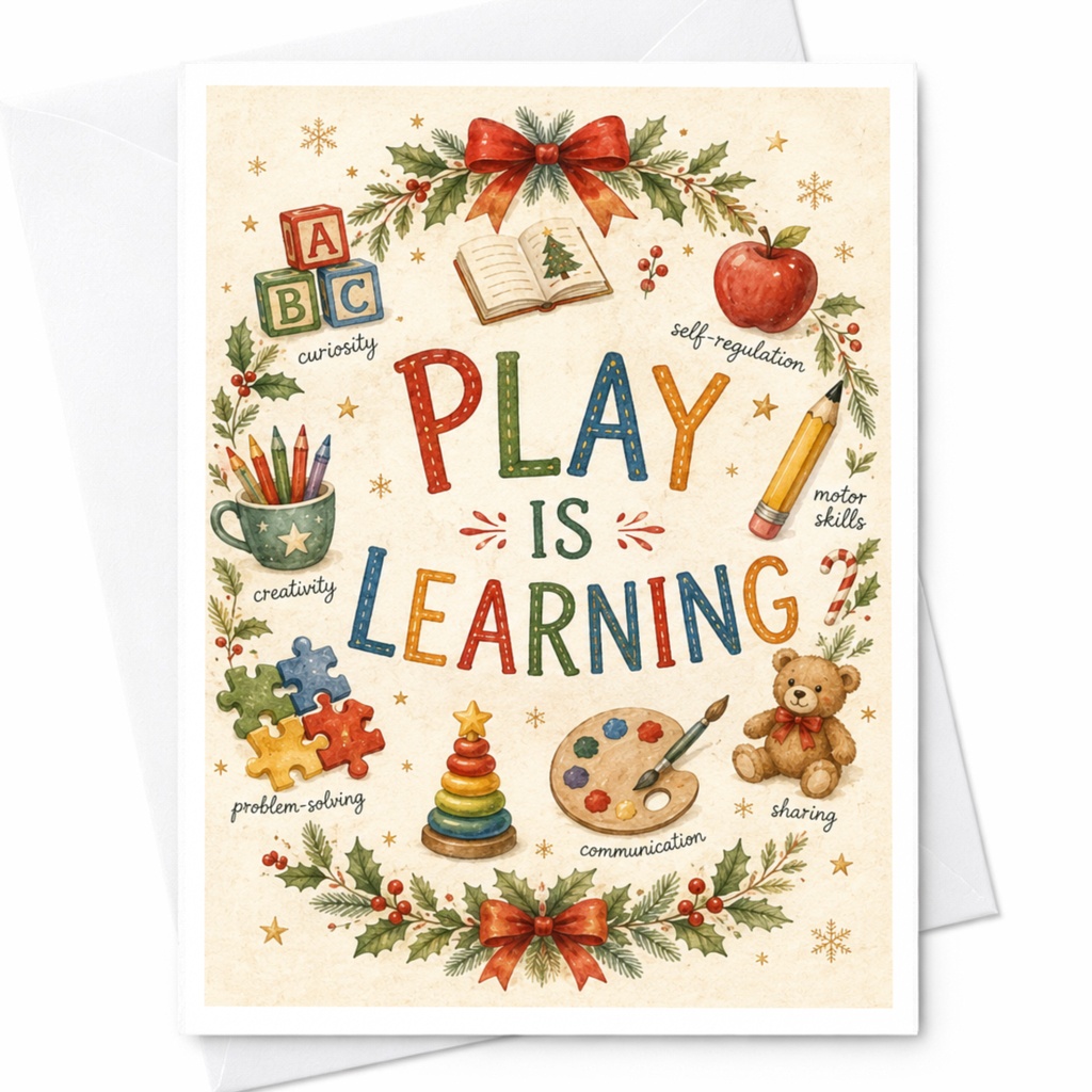 Play Is Learning Educational Greeting Card Holiday Theme Kids Learning Toys Everyday Card For Children Cute C6858