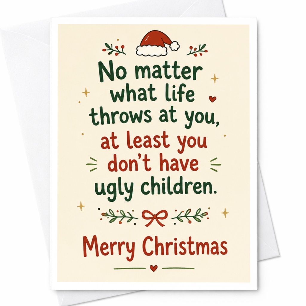 No Matter What Life Throws At You Funny Christmas Card Holiday Greeting Card For Parents With Kids C6862