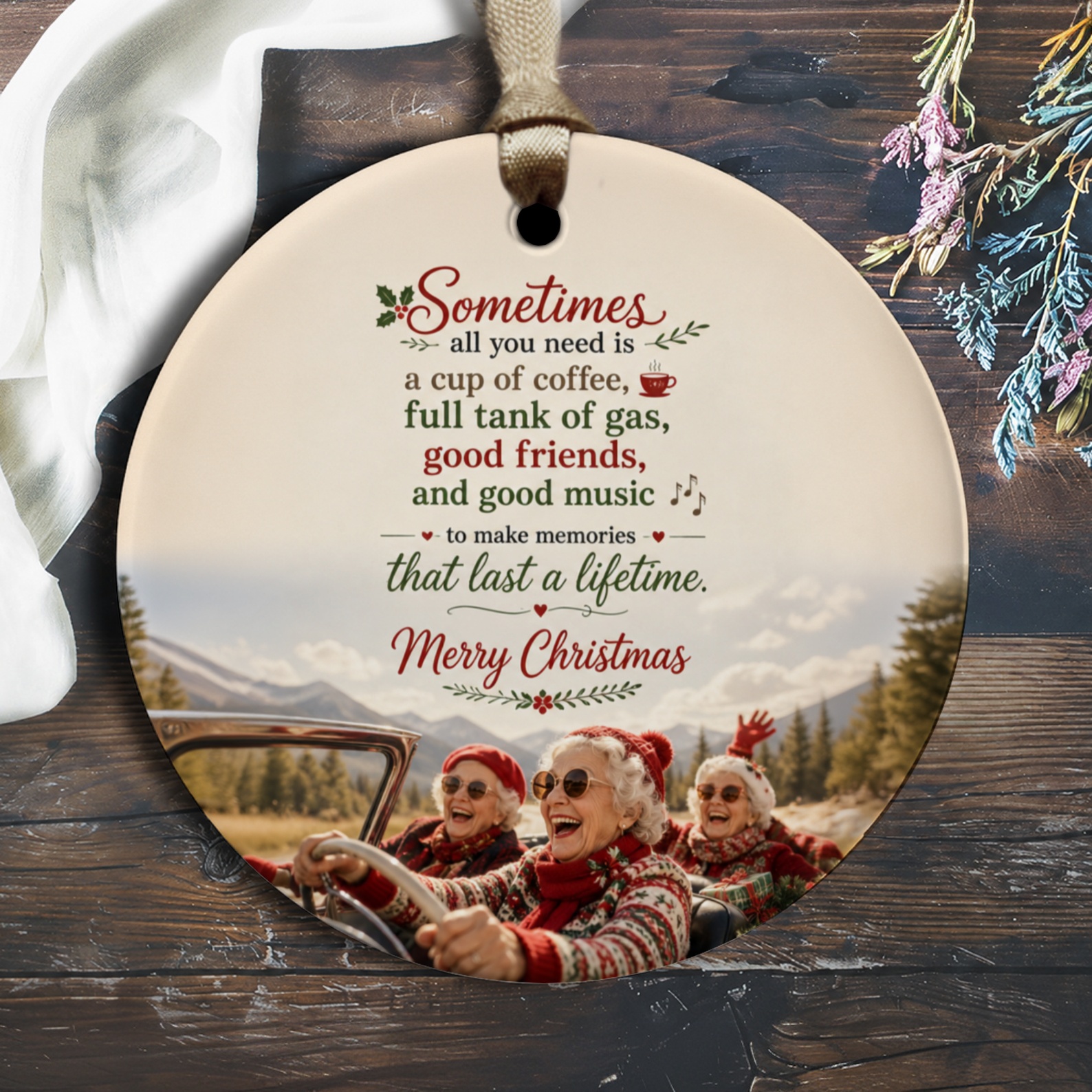 Sometimes All You Need Christmas Ornament Festive Holiday Decor Merry Christmas Gift For Friends Family Fun Car Ride O2573