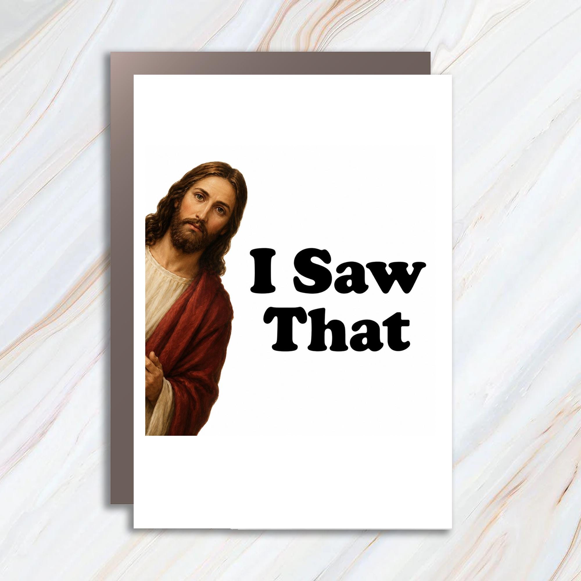 I Saw That Funny Jesus Greeting Card Everyday Card Religious For Friend Christian Faith Card Spiritual C1668