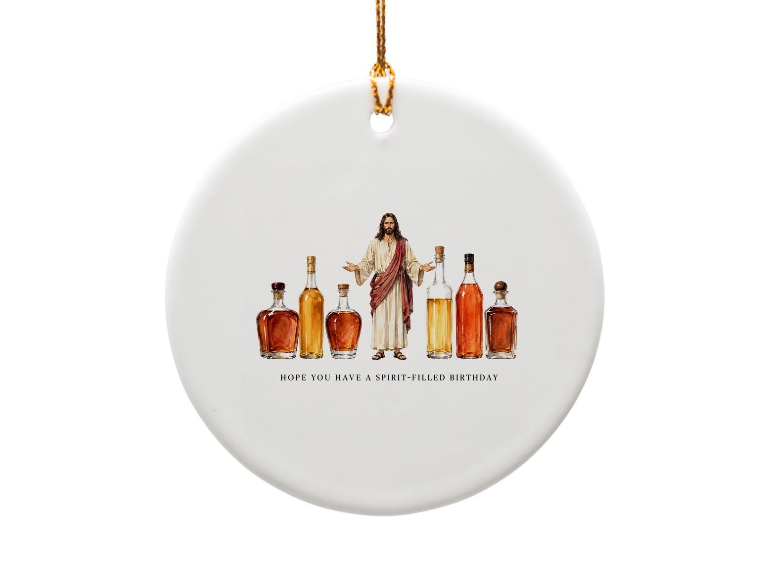 Hope You Have A Spirit-Filled Birthday Funny Birthday Card Jesus With Bottles For Him Her Religious Birthday Card O1652