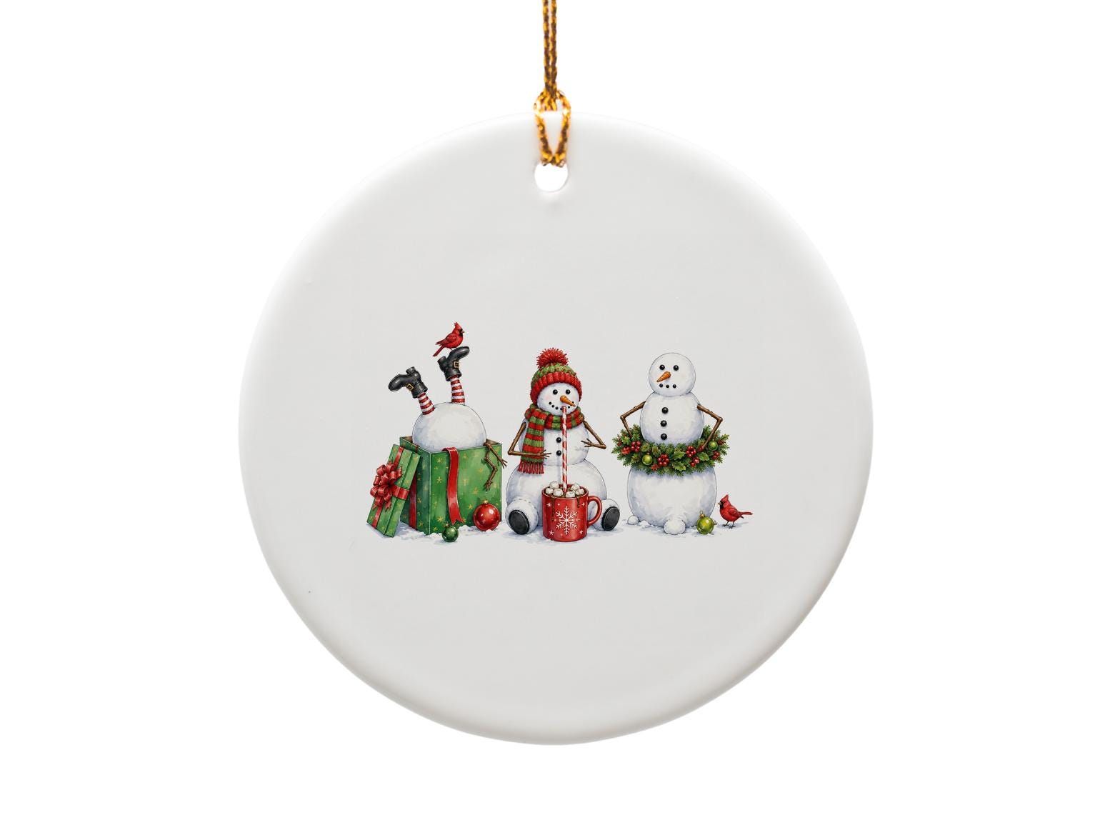 Snowmen Christmas Ornament Festive Holiday Decor Cute Winter Scene Ornament Gift For Snowman Lover Christmas Tree Decoration O1661