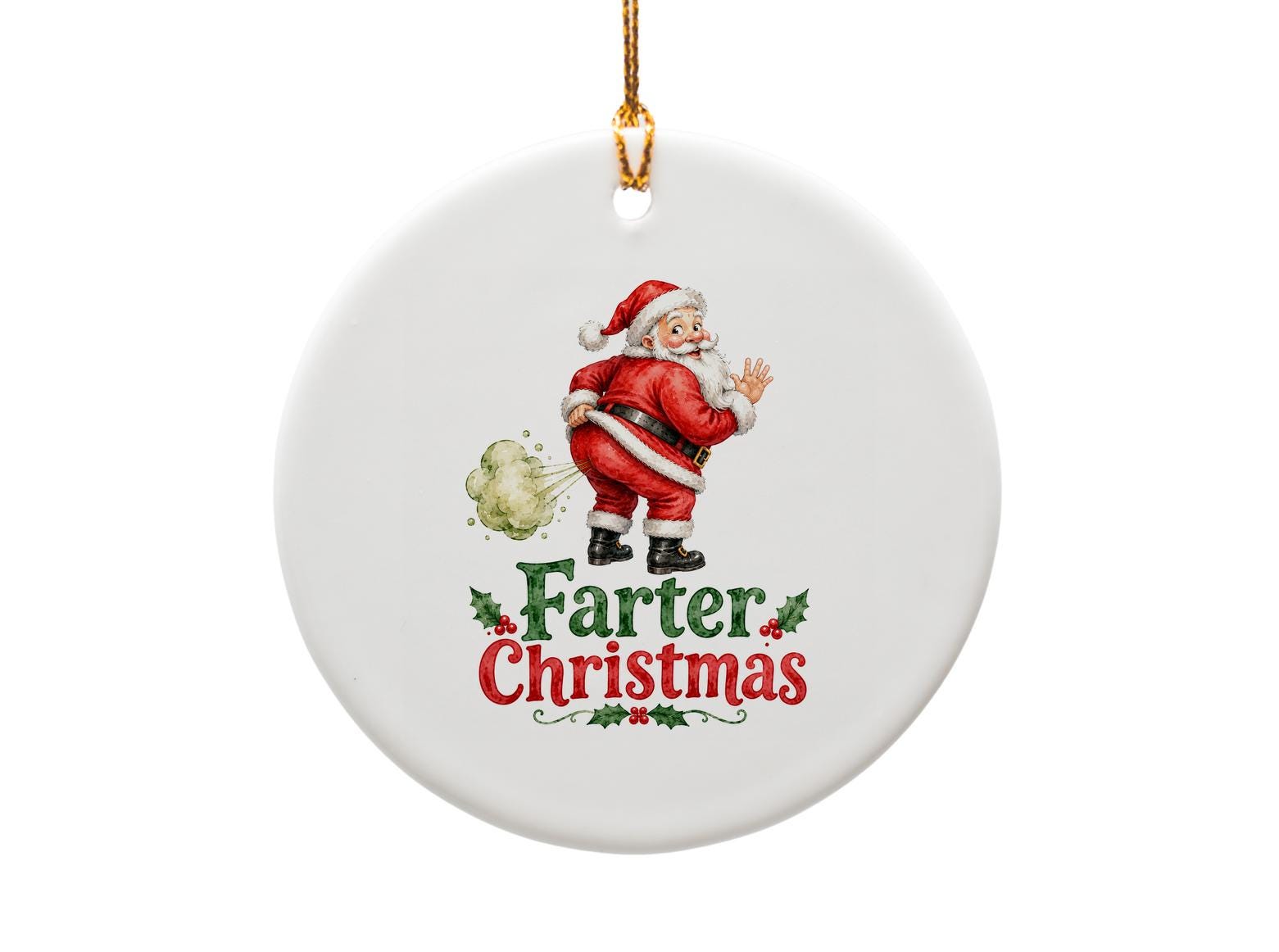 Farter Christmas Funny Ornament Santa Christmas Decor Gag Gift Holiday Decoration For Him Her Cute Xmas Ornament O1666
