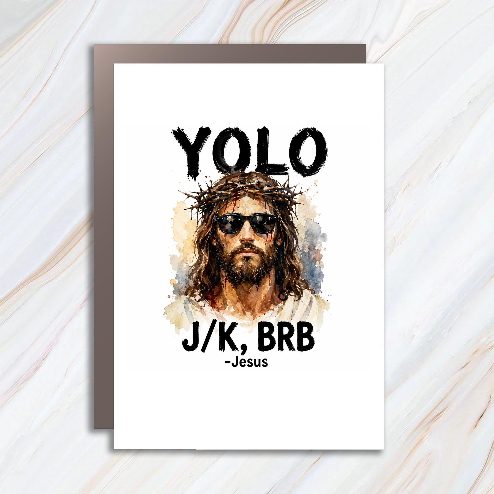 Yolo J,k, Brb -Jesus Funny Greeting Card Religious Card Easter Card For Friend Unique Christian Card C1687