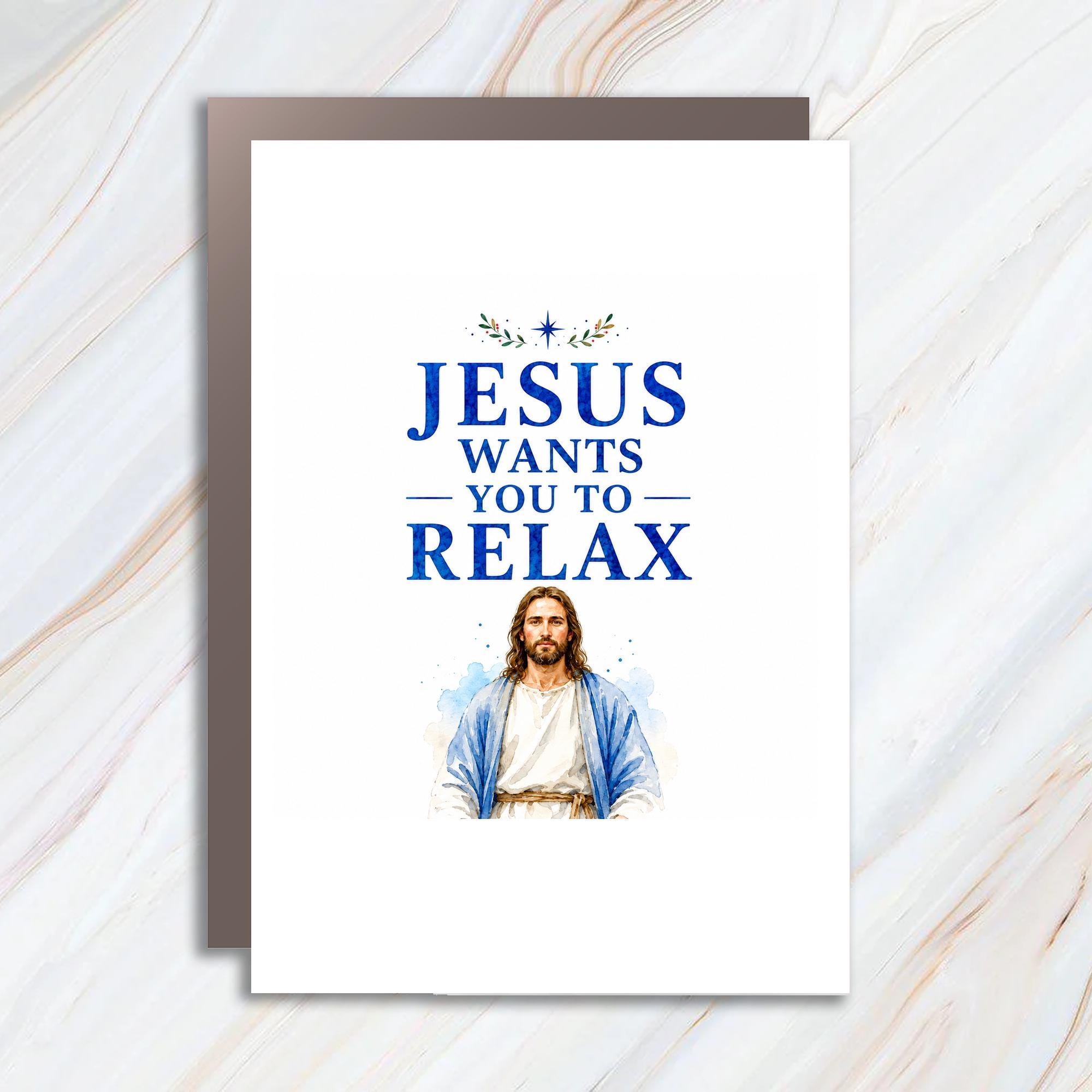 Jesus Wants You To Relax Christmas Card Religious Holiday Greeting Card For Friends Family Inspirational Christian Card C1696