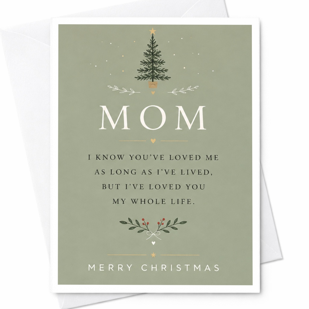 Mom I Know You’ve Loved Me Christmas Card For Mom Sentimental Holiday Greeting Card From Daughter Son Heartfelt Xmas Card C6995