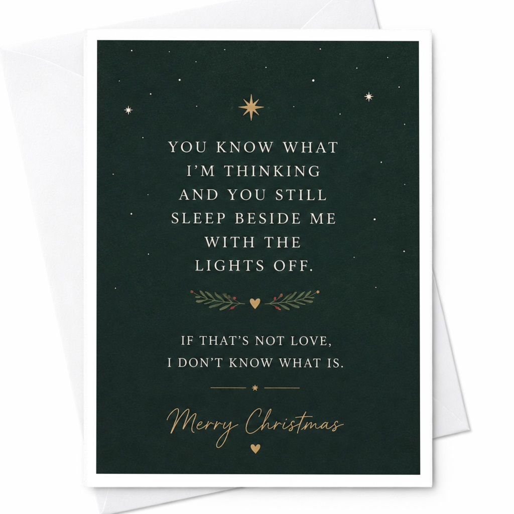 You Know What I'm Thinking Romantic Christmas Card For Partner Cute Holiday Greeting Card Merry Christmas Love Card C6997