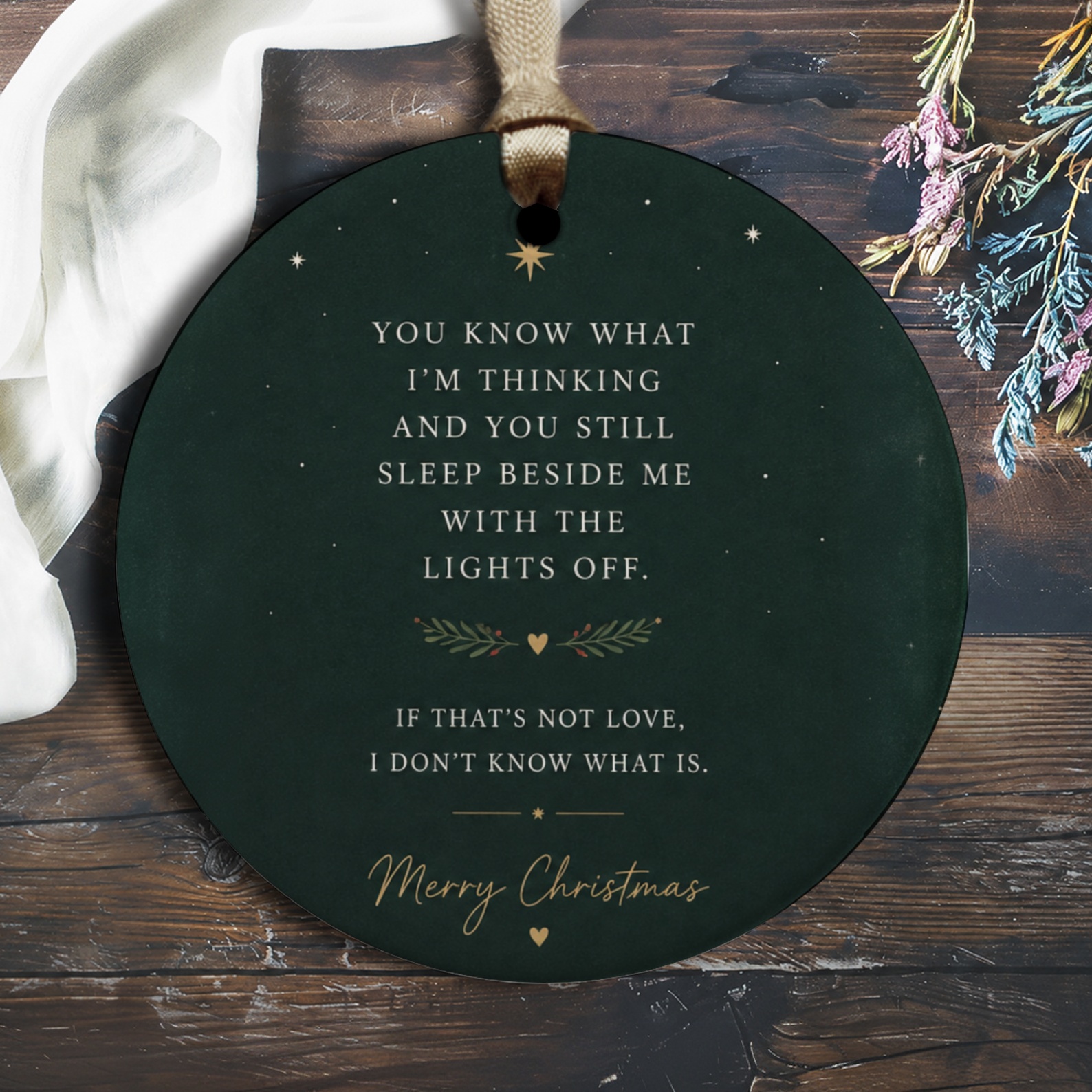 You Know What I'm Thinking Romantic Christmas Ornament Merry Christmas Gift For Couple Sentimental Holiday Decor O2728