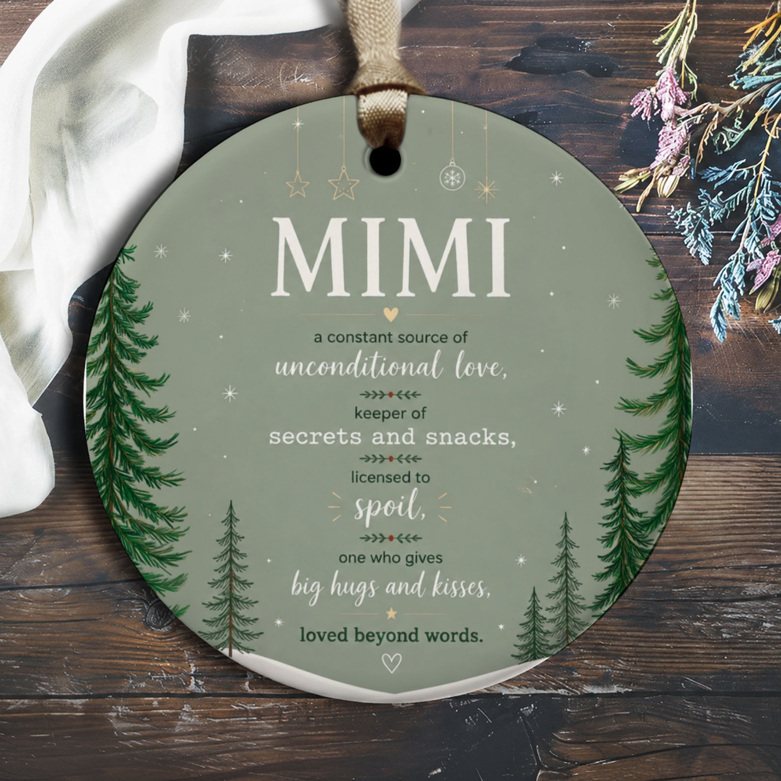 Mimi Unconditional Love Ornament Christmas Gift For Grandma Heartfelt Keepsake Holiday Decor Sentimental Tree Decoration O2740