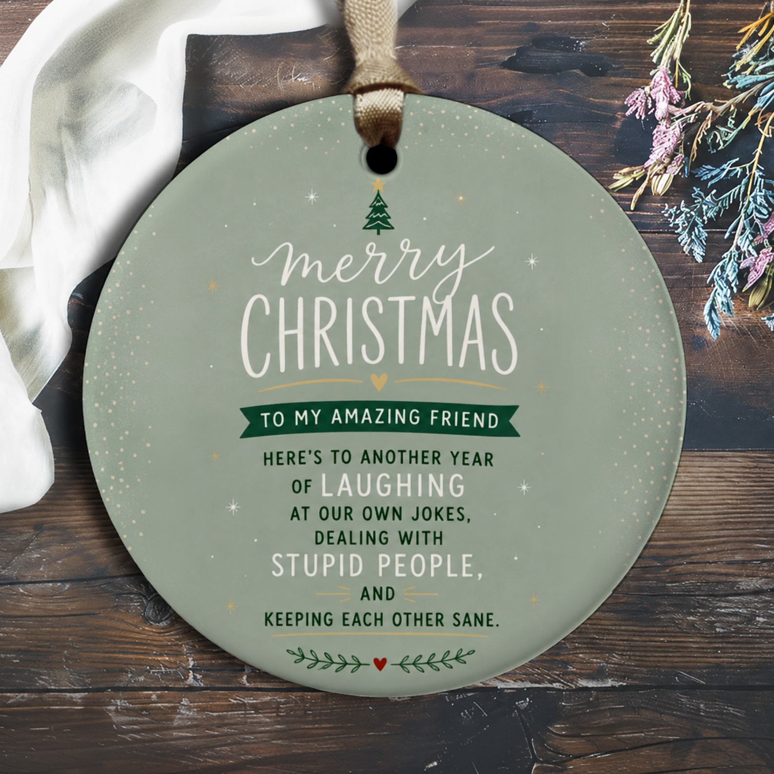 Merry Christmas To My Amazing Friend Ornament Funny Holiday Decor Gift For Friend Christmas Tree Decoration O2754