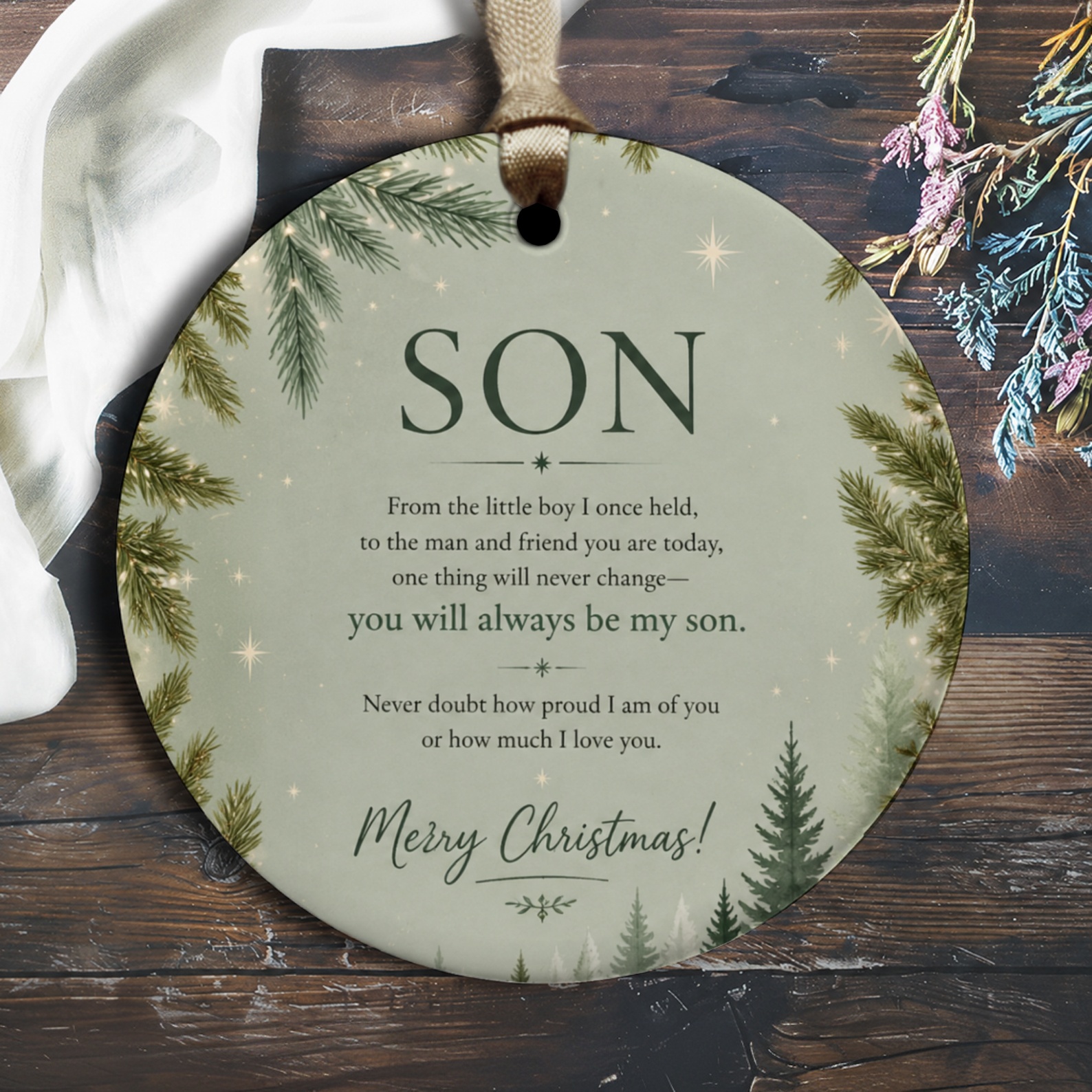 Son You Will Always Be My Son Christmas Ornament Sentimental Holiday Gift For Son From Parent Proud Love Keepsake O2699