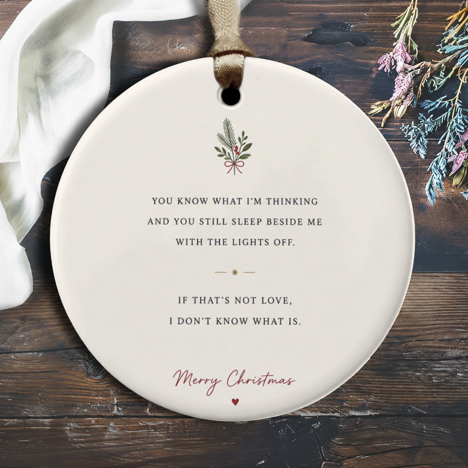 You Know What I'm Thinking Romantic Christmas Ornament Merry Christmas Gift For Couple Holiday Decor Sentimental Keepsake O2729
