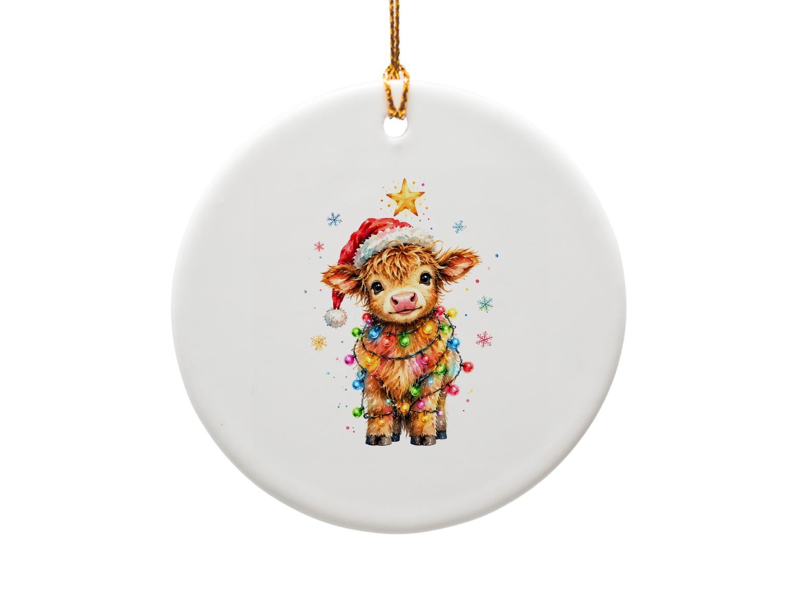 Cute Cow Christmas Ornament Festive Holiday Decor Adorable Animal Ornament For Tree Farmhouse Style Gift O1716