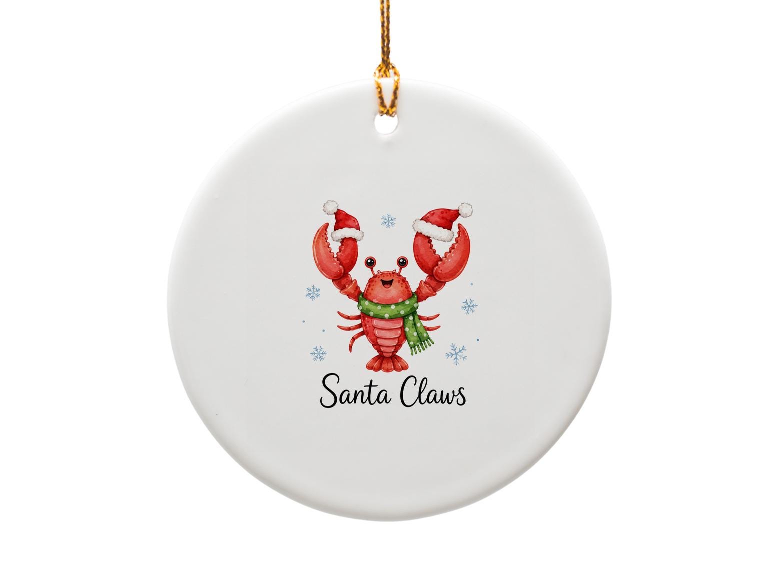 Santa Claws Christmas Ornament Funny Lobster Holiday Decor Cute Festive Decoration For Tree Nautical Theme O1709