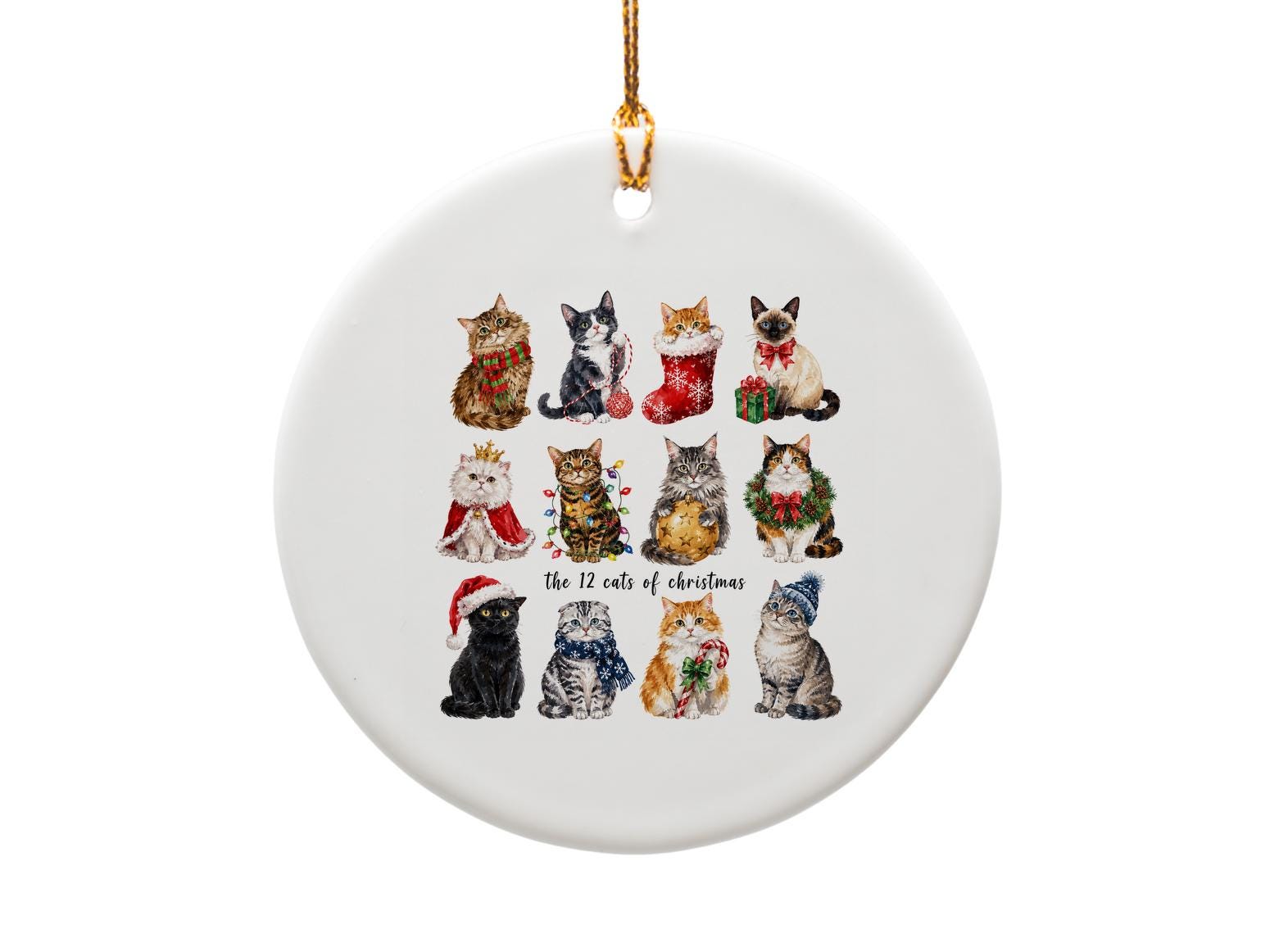 The 12 Cats Of Christmas Ornament Cute Cat Lover Holiday Decor Festive Feline Christmas Tree Decoration Gift O1712