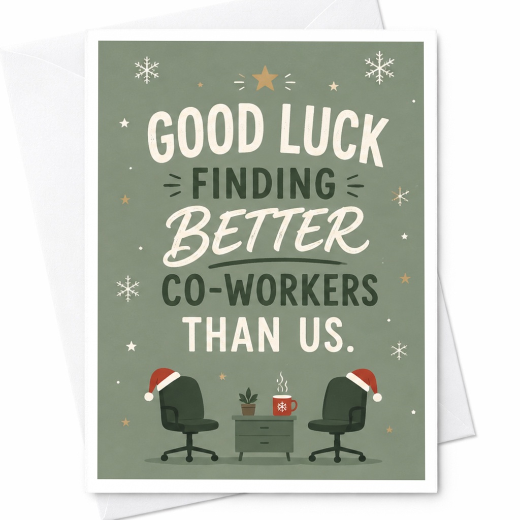 Good Luck Finding Better Co-Workers Than Us Farewell Card Funny Goodbye Card For Colleague Office Holiday Card C7056
