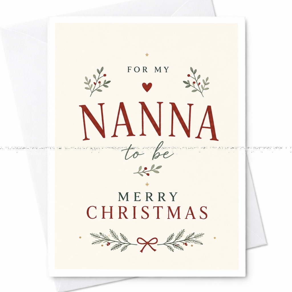 For My Nanna To Be Merry Christmas Card Festive Holiday Greeting Card For Grandma To Be Cute Xmas Card C7107
