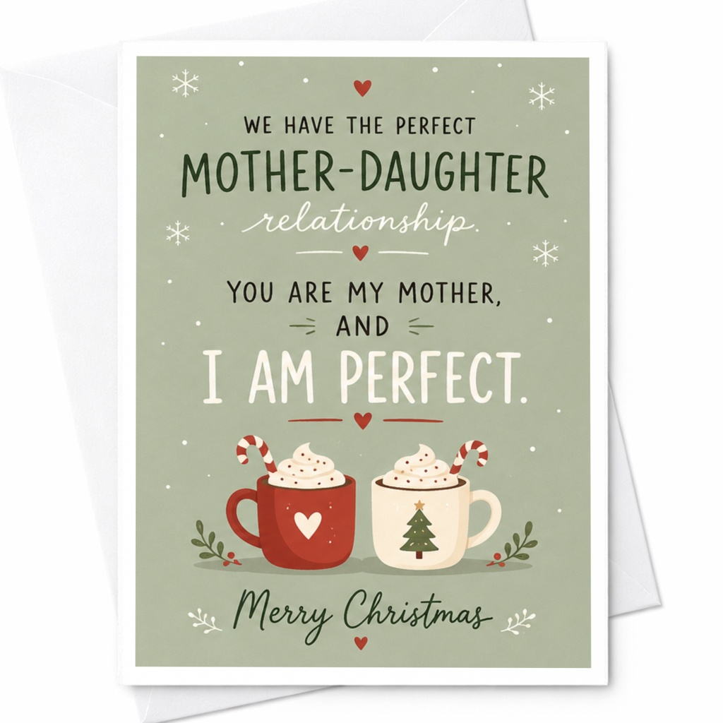 We Have The Perfect Mother-Daughter Christmas Card Funny Holiday Card For Mom From Daughter Cute Festive Greeting Card C7110