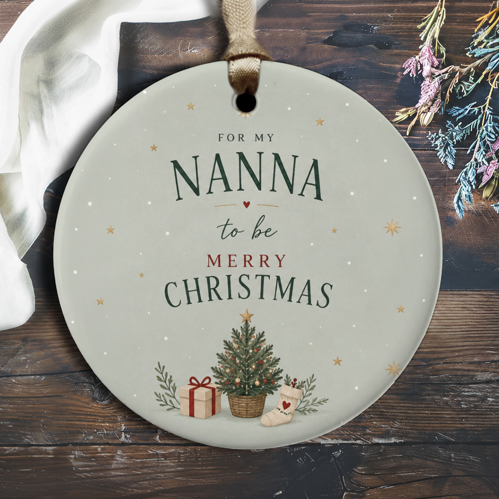For My Nanna To Be Merry Christmas Ornament Holiday Decor Gift For Grandma Christmas Tree Decoration Festive Keepsake O2808