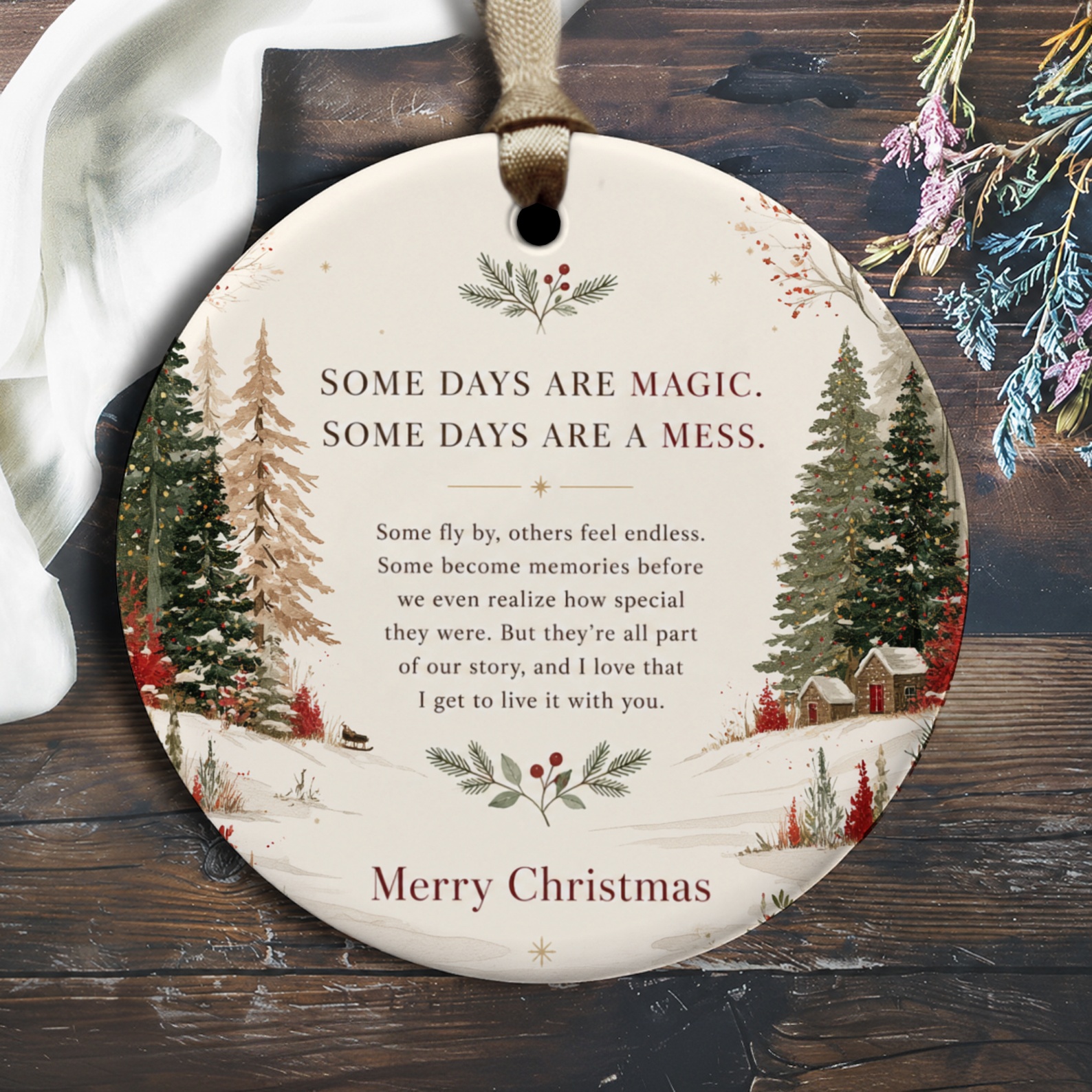 Some Days Are Magic. Some Days Are A Mess. Christmas Ornament Holiday Decor Festive Winter Scene Home Decoration Gift O2800