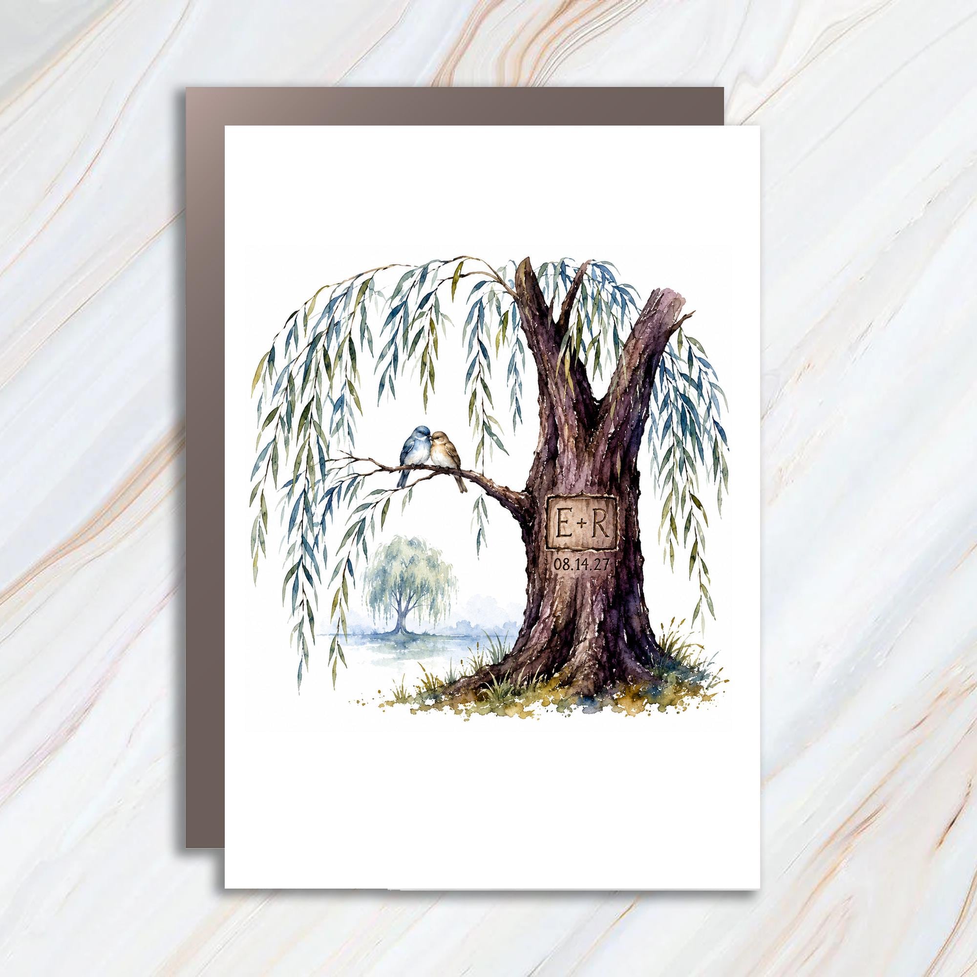 Wedding Card Romantic Lovebirds Personalized Greeting Card For Couple Anniversary Engagement C1747