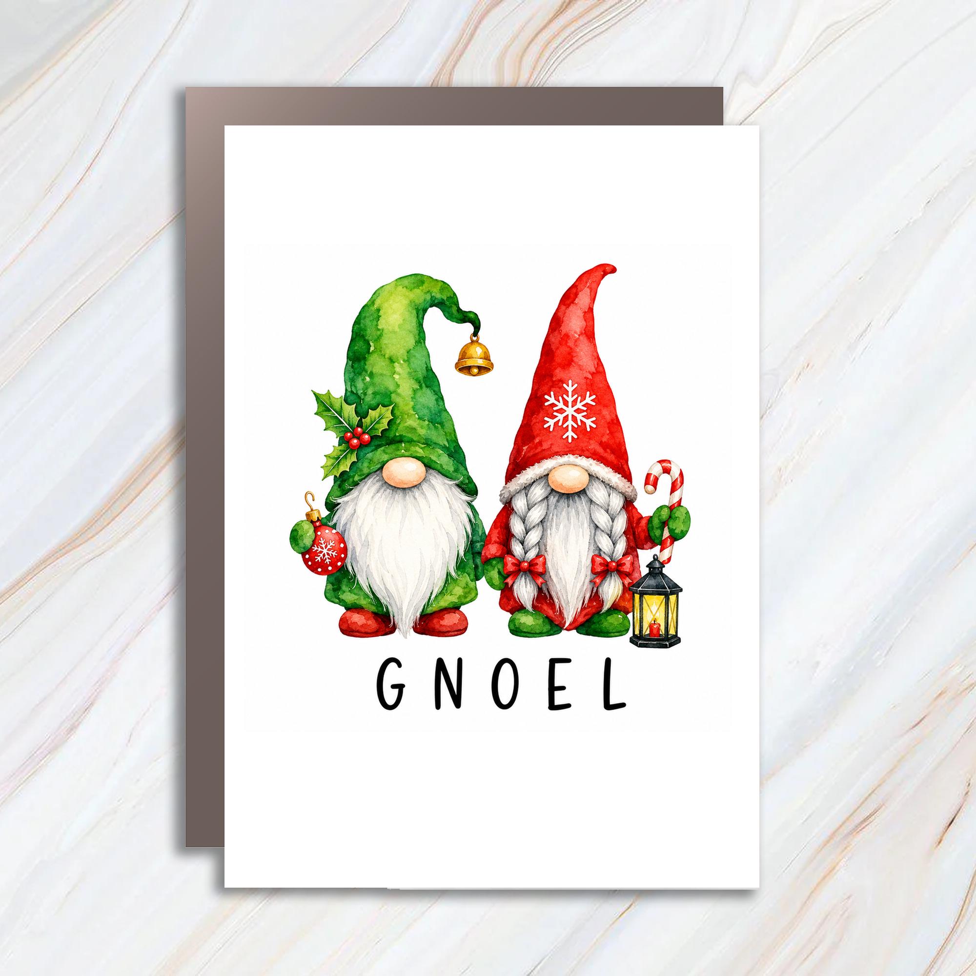 Gnoel Christmas Card Cute Gnome Holiday Greeting Card Festive Winter Card For Friends Family Seasonal Cheer C1789