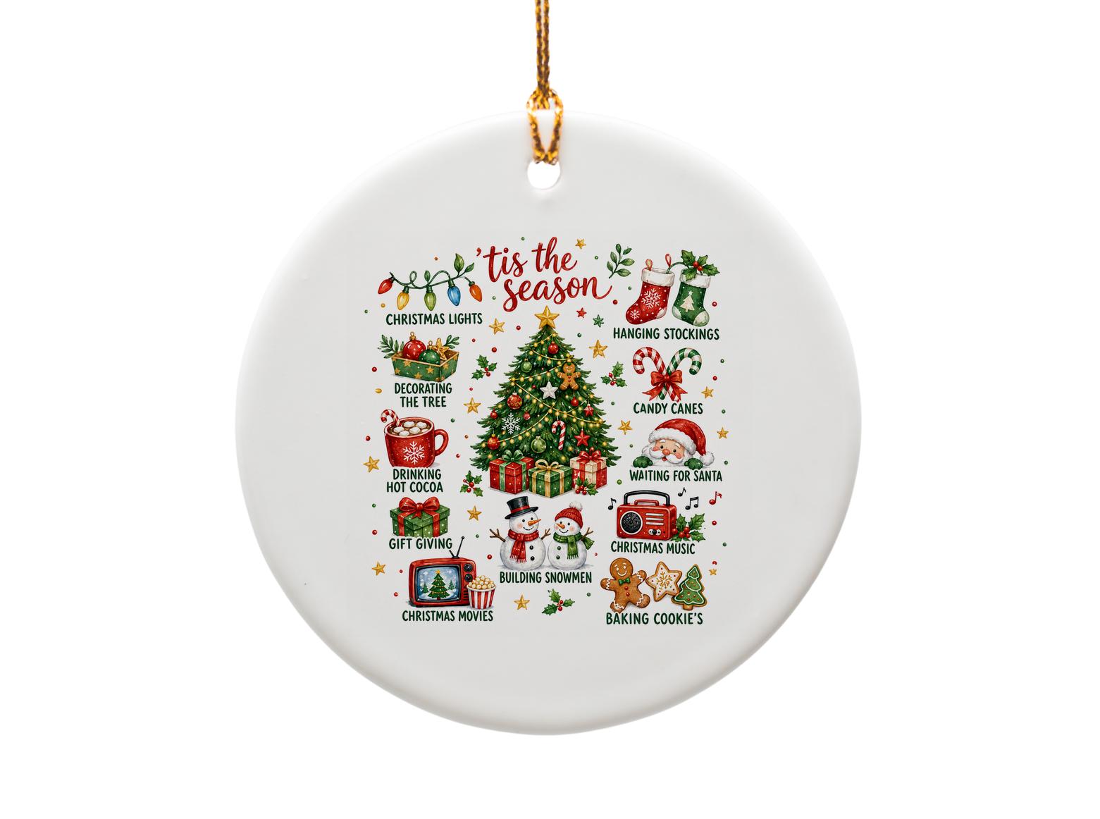 Tis The Season Christmas Ornament Holiday Decor Tree Decoration Festive Home Decor Gift Idea Christmas Tree Ornament O1771