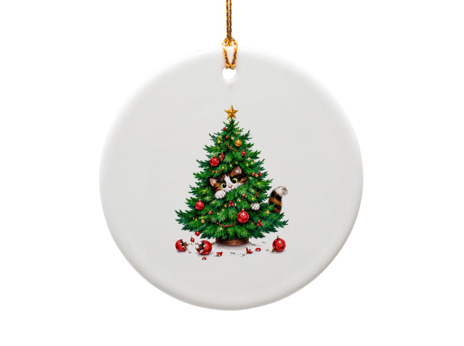 Cat In Christmas Tree Ornament Funny Holiday Decor Cute Kitty Christmas Decoration Gift For Cat Lovers Festive Tree Ornament O1777
