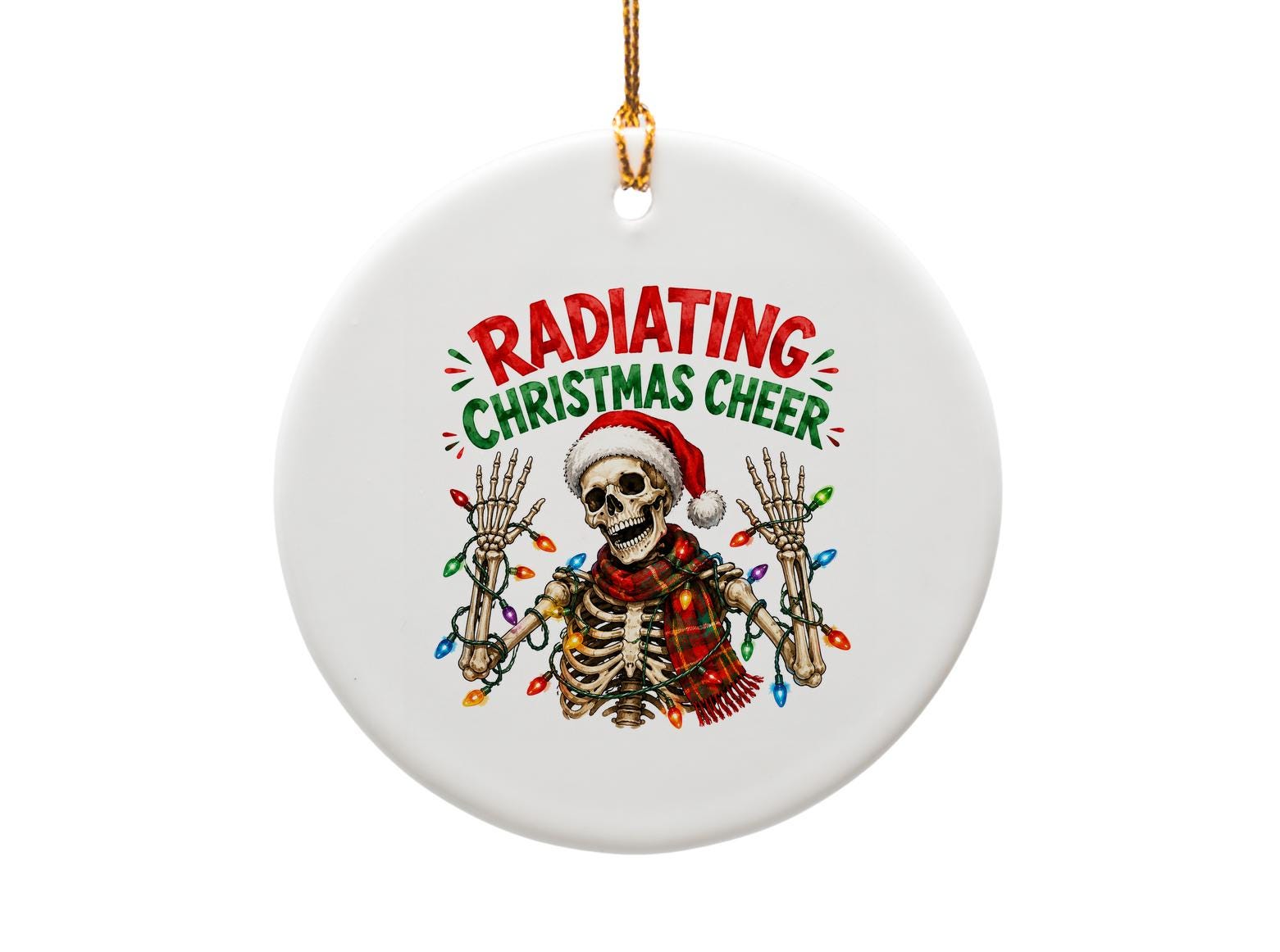 Radiating Christmas Cheer Funny Skeleton Ornament Christmas Decor Holiday Gift For Friends Unique Xmas Decoration O1782