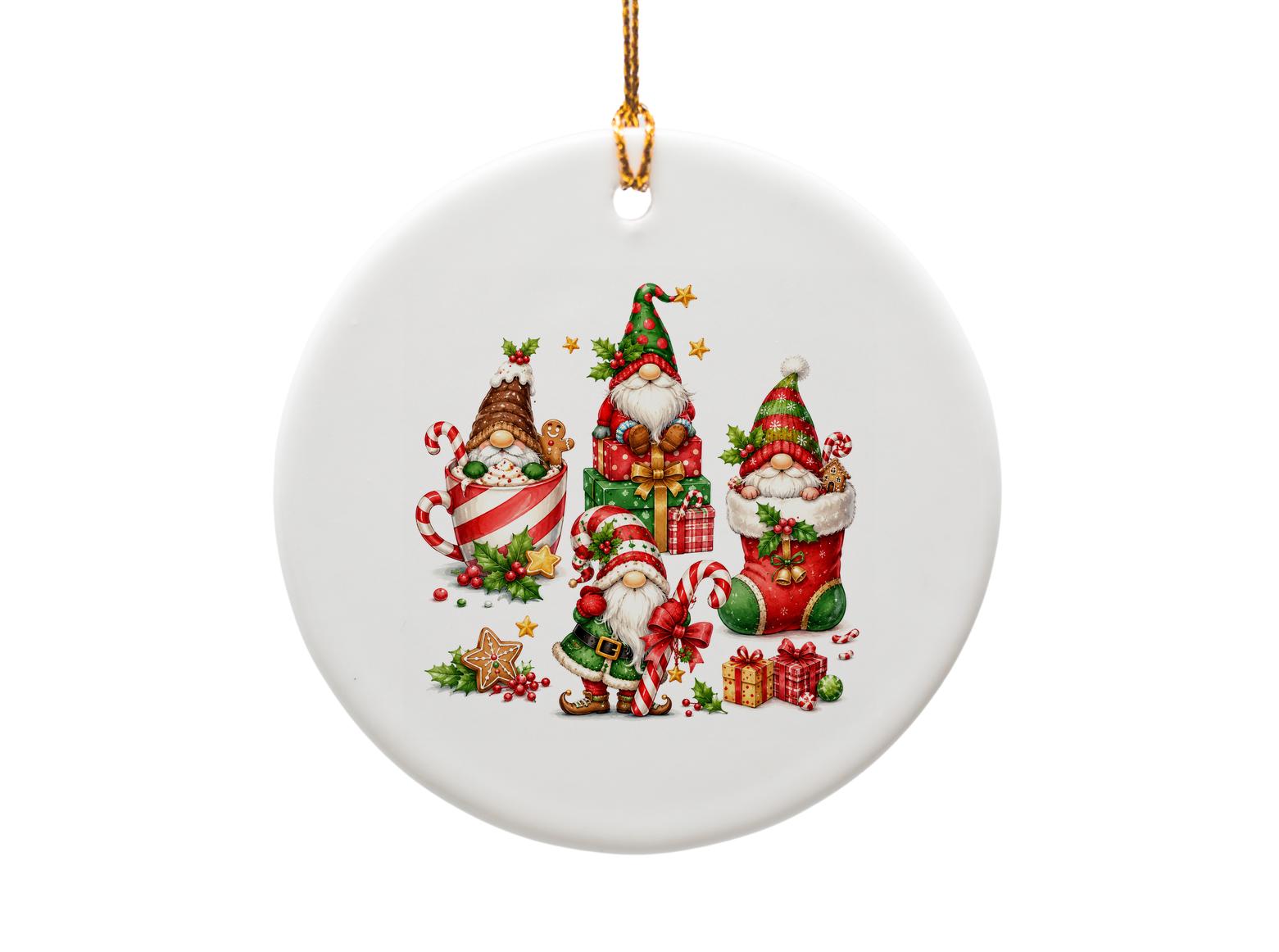Christmas Gnome Ornament Set Holiday Decor Cute Gnomes With Gifts Candy Canes Festive Christmas Tree Decoration Gift O1766
