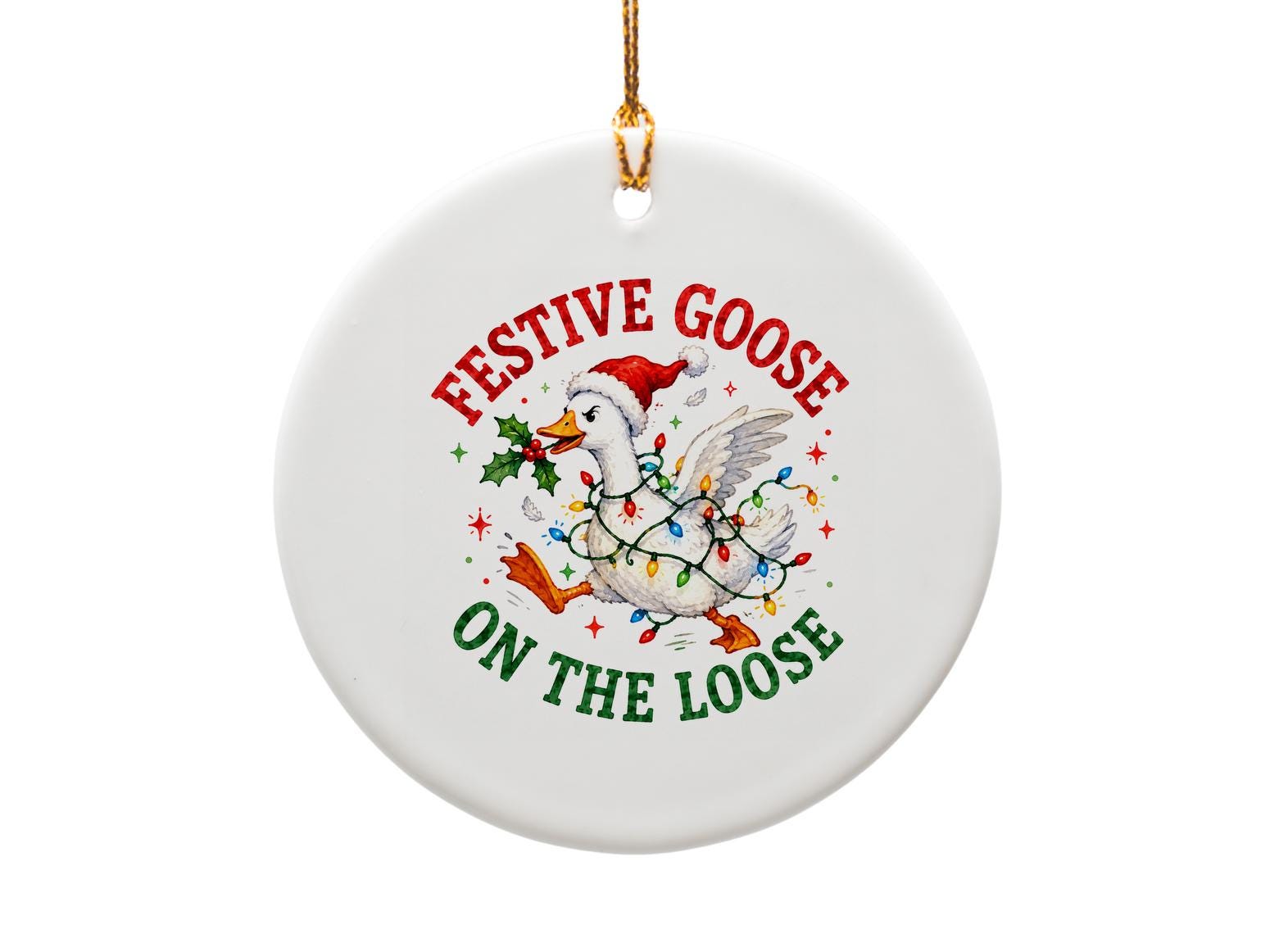 Festive Goose On The Loose Christmas Ornament Funny Holiday Decor Goose With Lights Xmas Tree Decoration Gift O1791