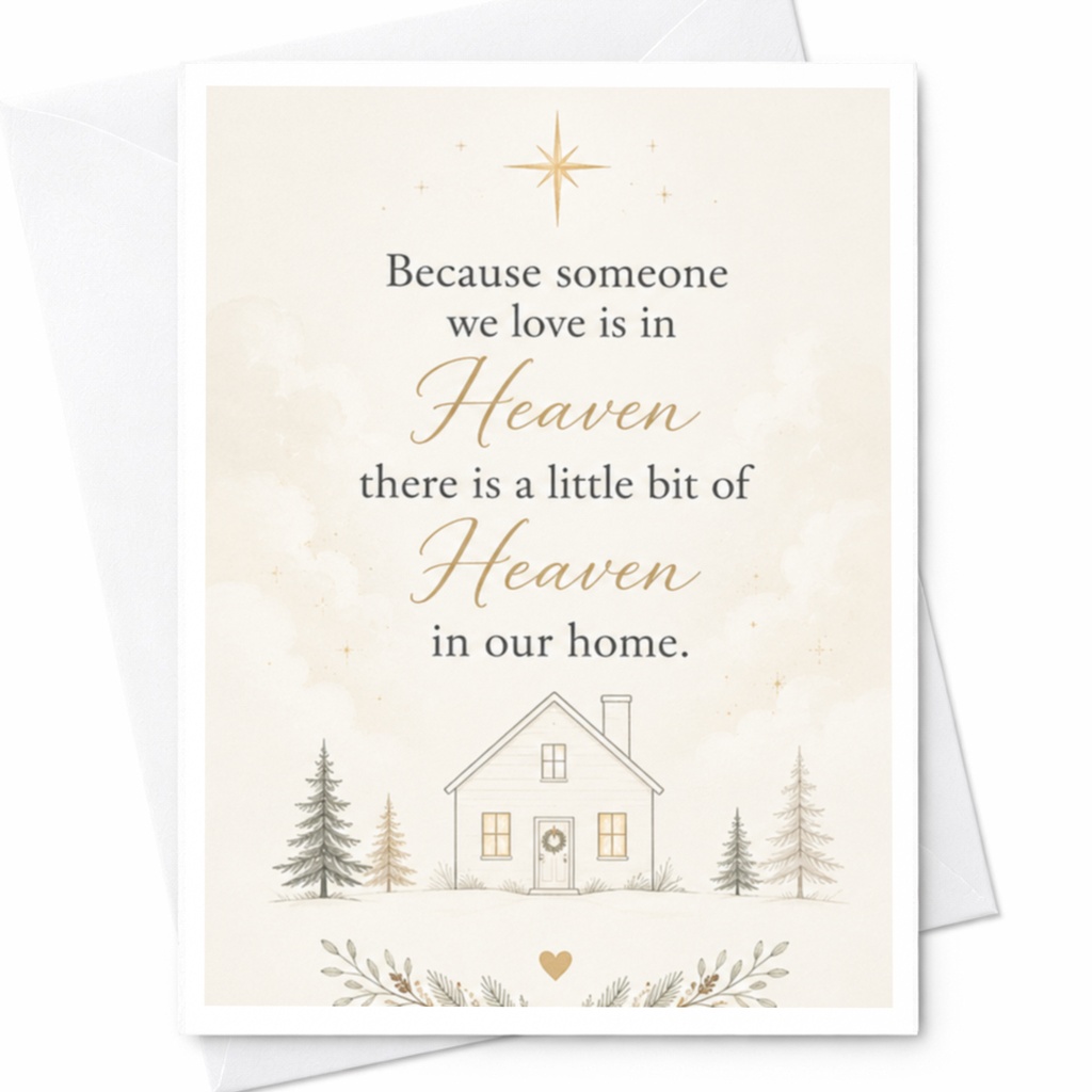 Because Someone We Love Is In Heaven Sympathy Card Comforting Memorial Greeting Card For Loss Bereavement Support C7211