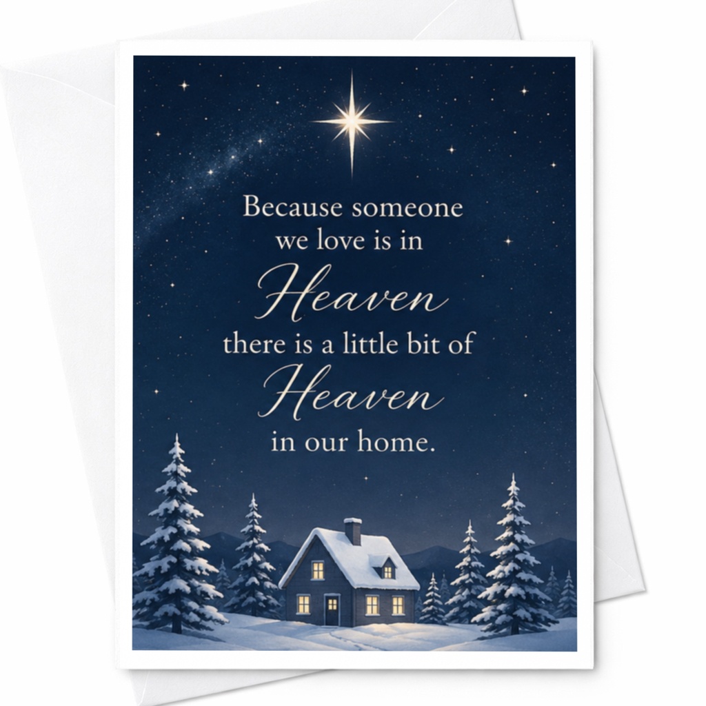 Because Someone We Love Is In Heaven Memorial Card Sympathy Greeting Card Comforting Loss Card For Family Condolence C7212