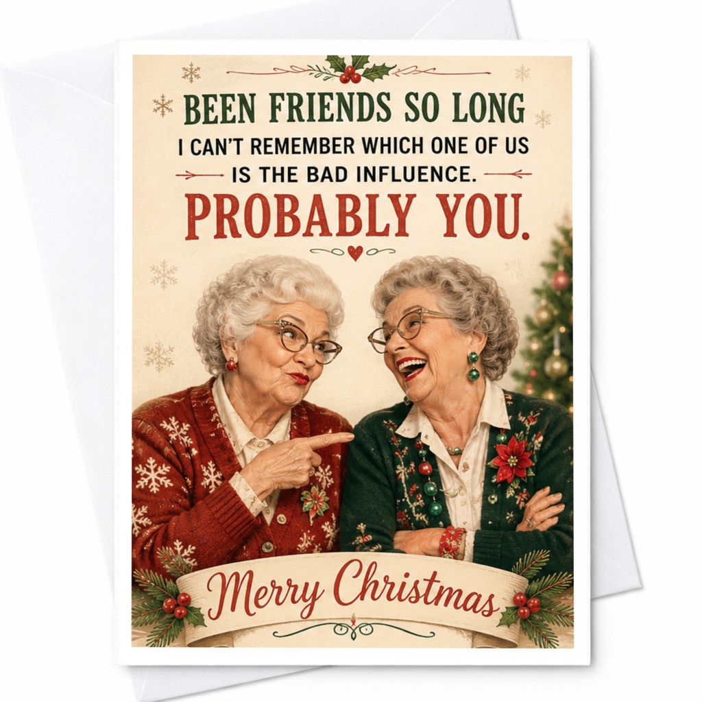 Been Friends So Long Funny Christmas Card Probably You Holiday Greeting Card For Friend Xmas Card C7233