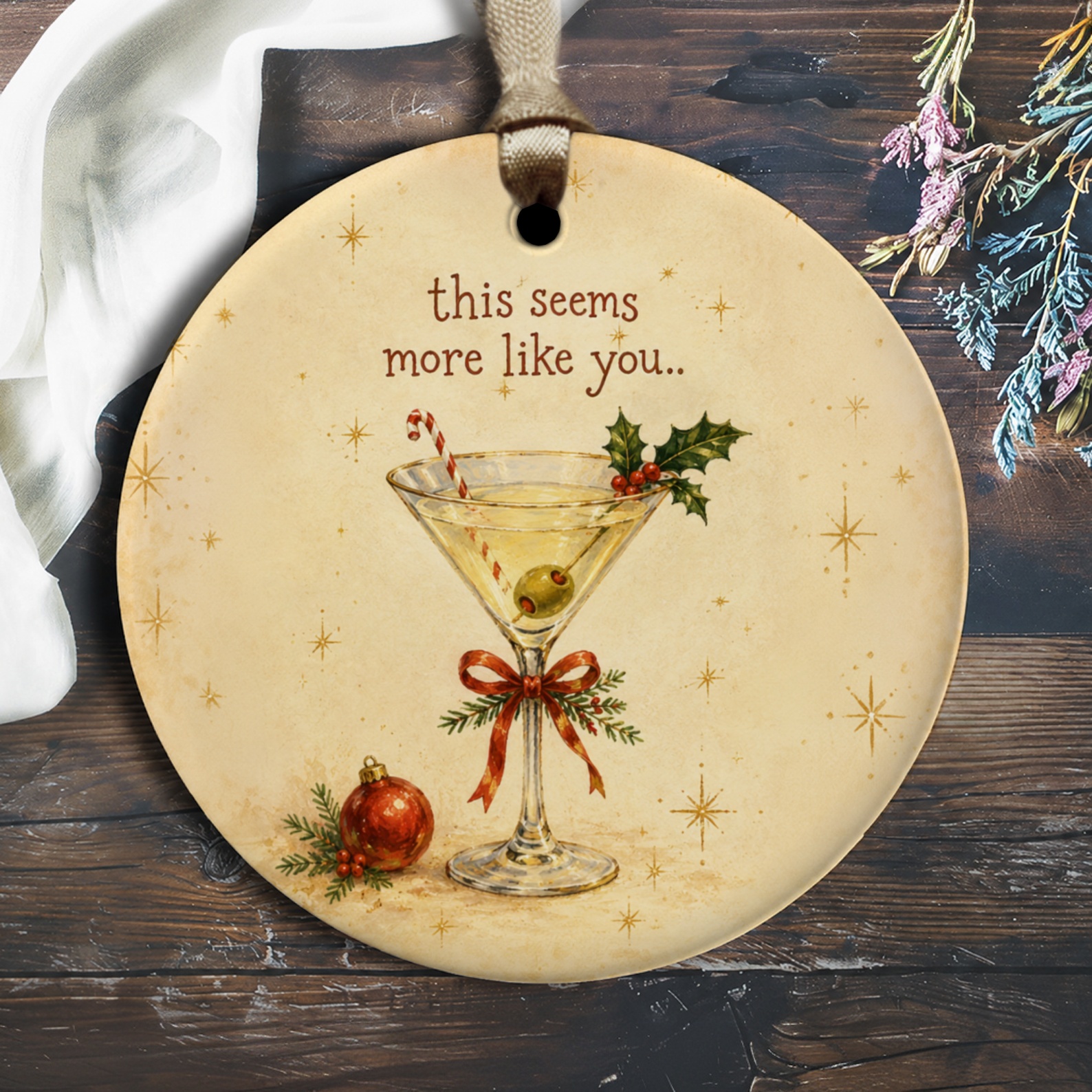 This Seems More Like You Christmas Ornament Martini Glass Holiday Decor Funny Gift For Cocktail Lover Festive Tree Decoration O2867