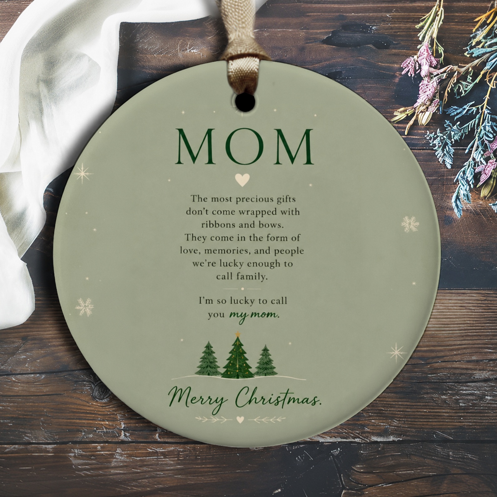Mom Merry Christmas Ornament Sentimental Holiday Gift For Mom Family Love Memories Christmas Tree Decoration O2868