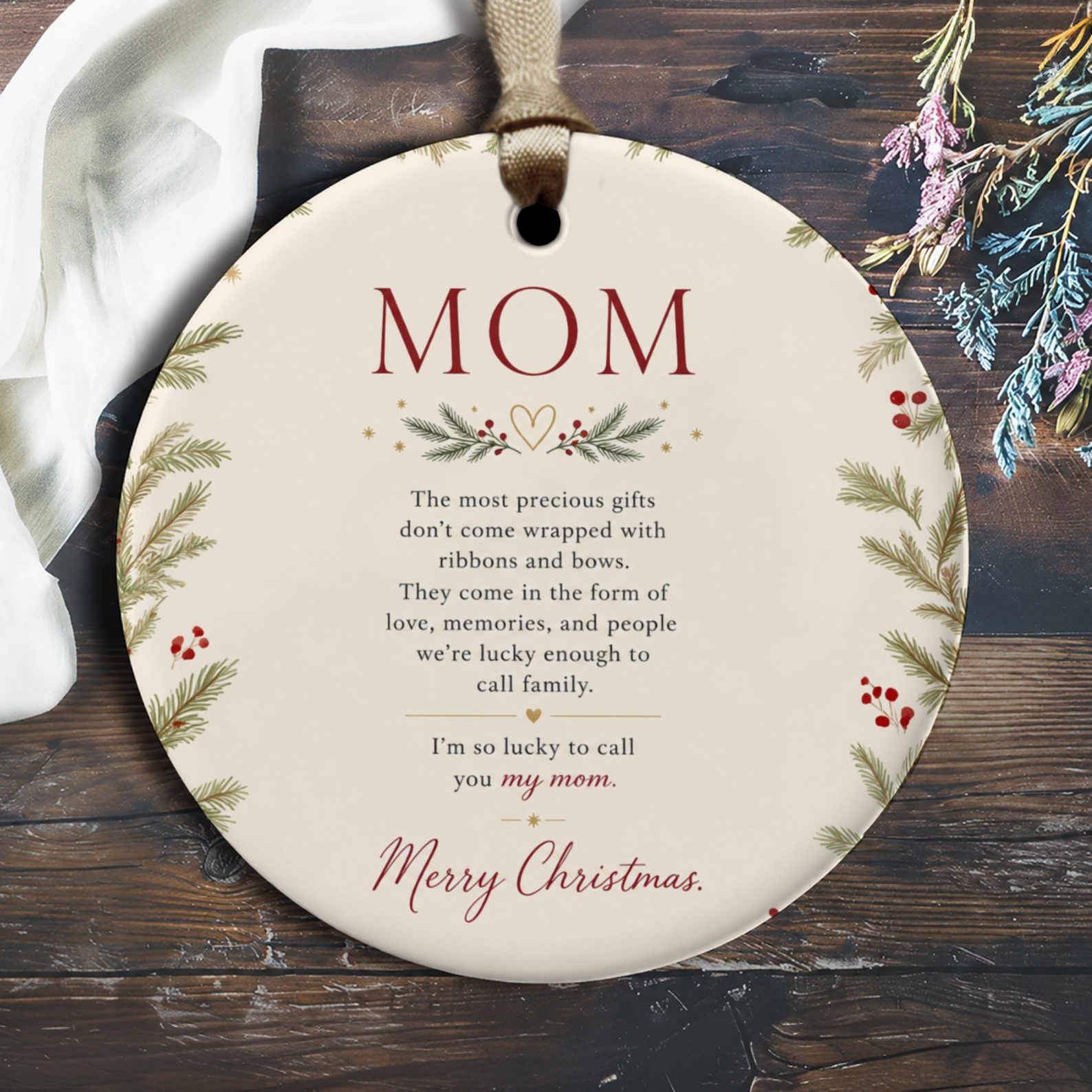 Mom The Most Precious Gifts Christmas Ornament For Mom Sentimental Holiday Decoration Family Love Keepsake O2869