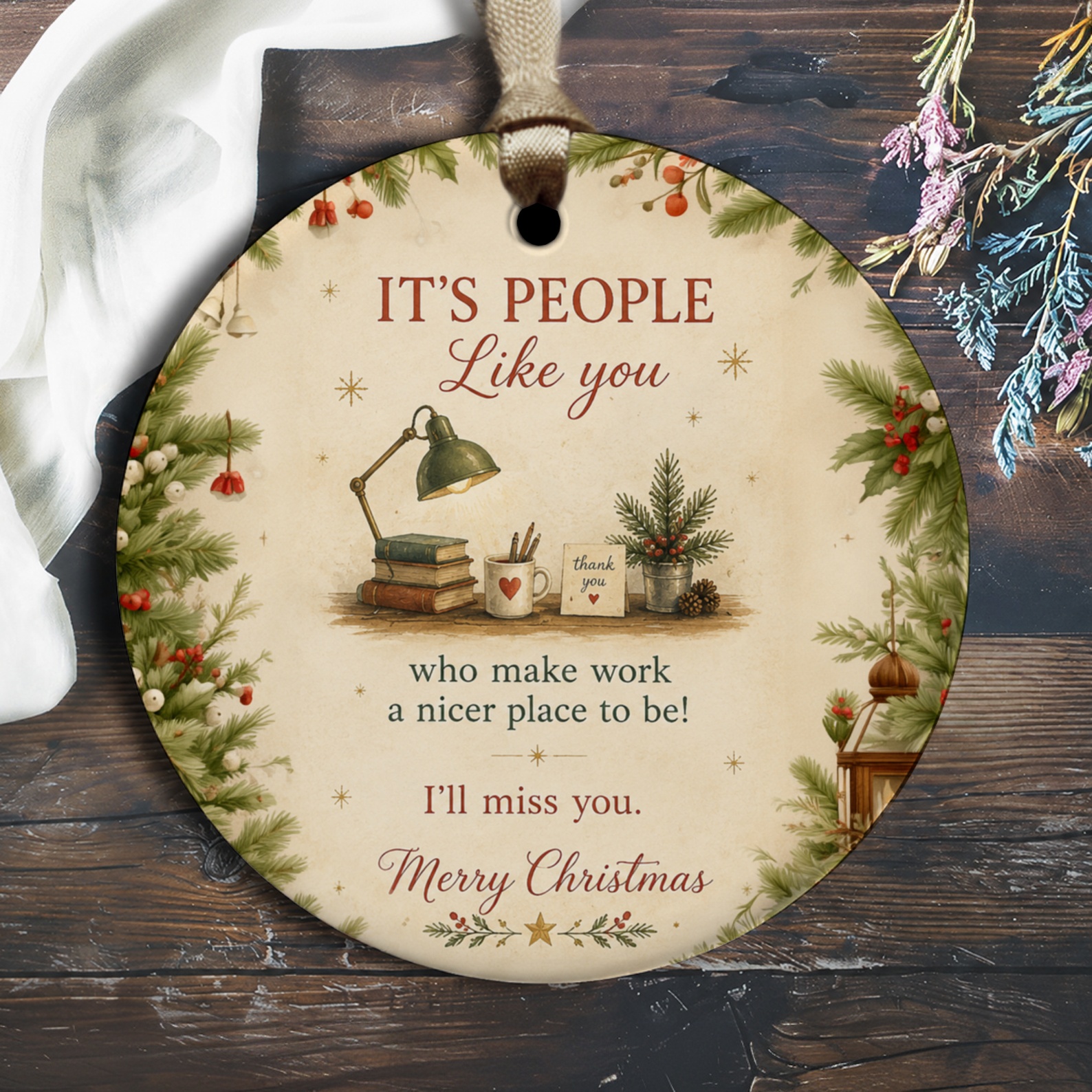 It's People Like You Christmas Ornament Office Decor Thank You Gift For Coworker Holiday Farewell I'll Miss You O2911