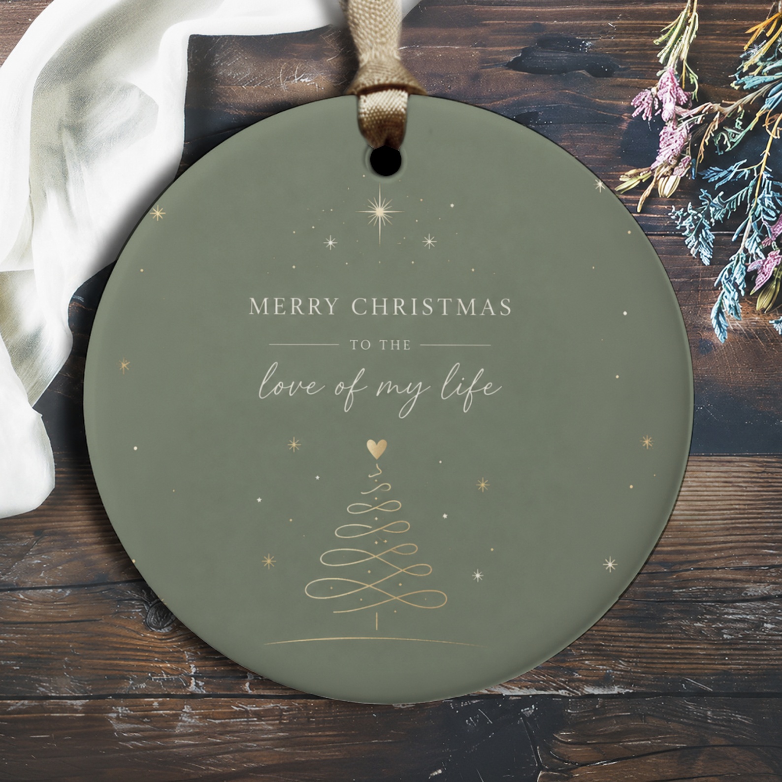 Merry Christmas To The Love Of My Life Ornament Romantic Christmas Ornament For Partner Love Tree Holiday Decor O2886