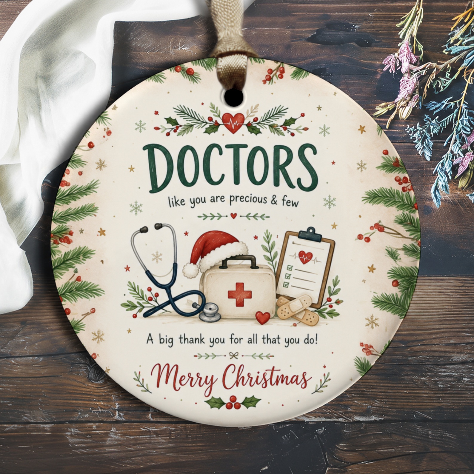 Doctors Like You Are Precious & Few Christmas Ornament Medical Appreciation Gift Merry Christmas Doctor Ornament O2935