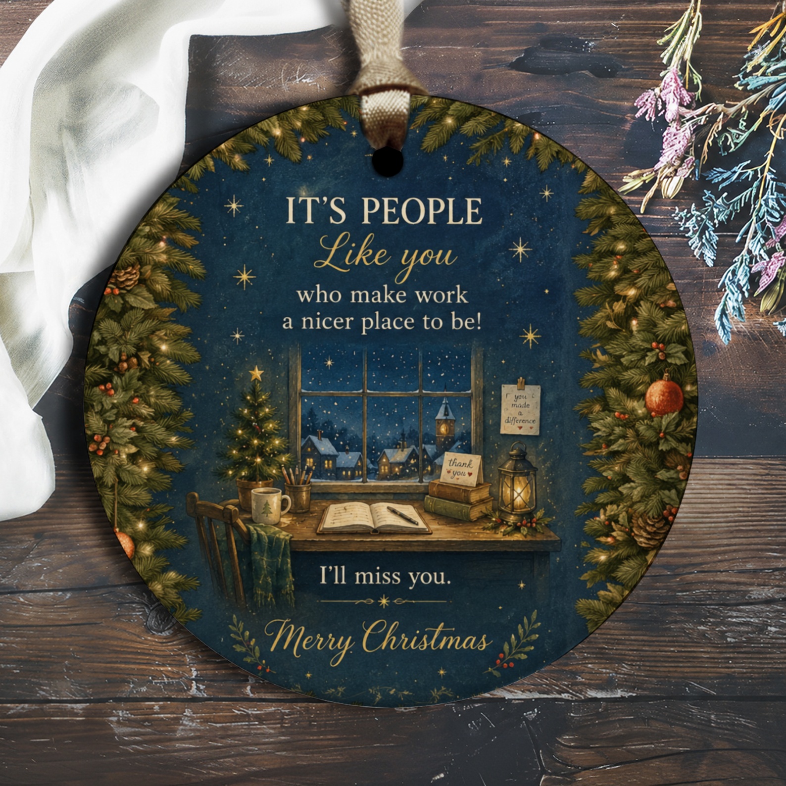 It's People Like You Christmas Ornament Festive Office Decor Holiday Gift For Coworker Merry Christmas I'll Miss You O2910