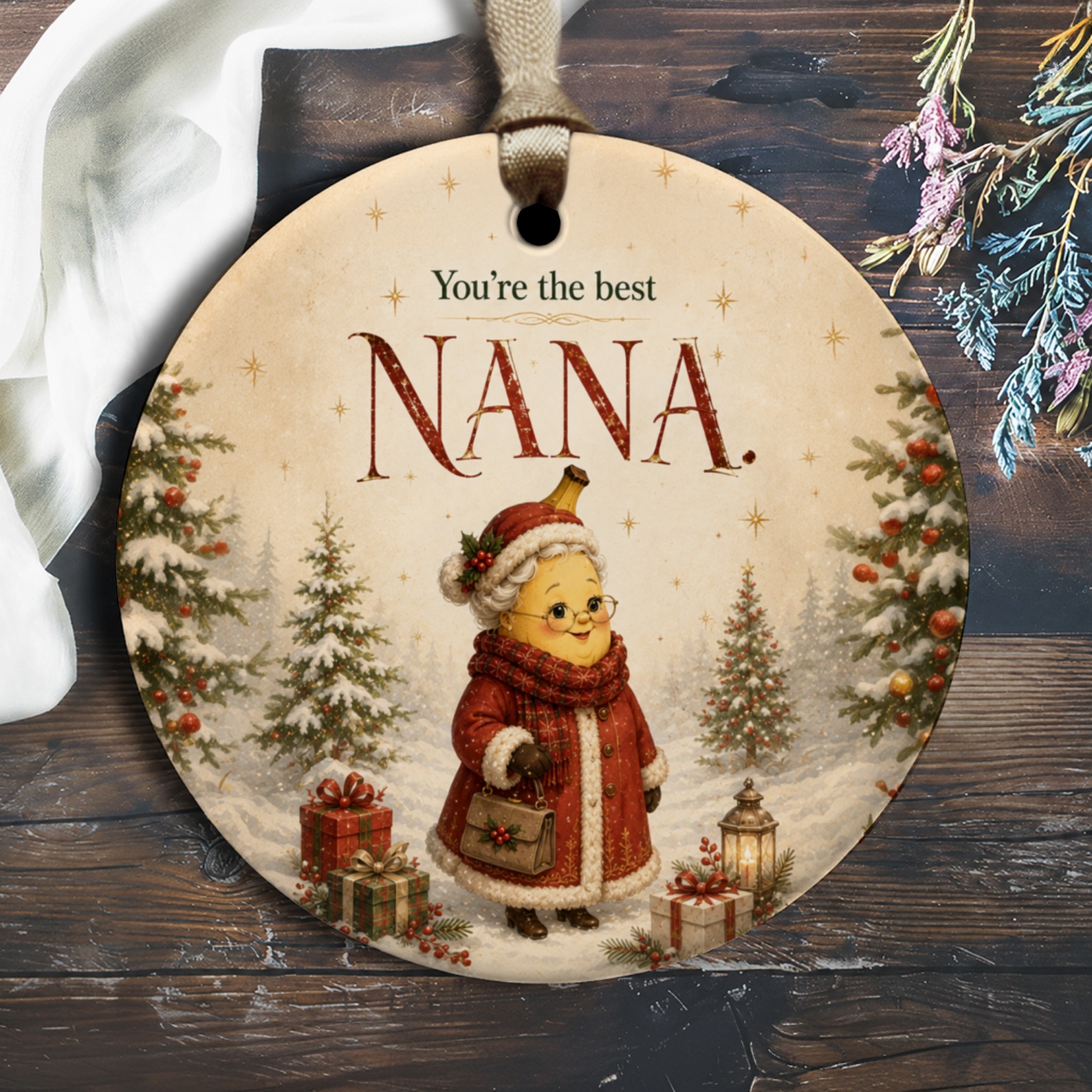 You're The Best Nana Christmas Ornament Festive Holiday Decoration Gift For Grandma Nana Cute Winter Scene O2929