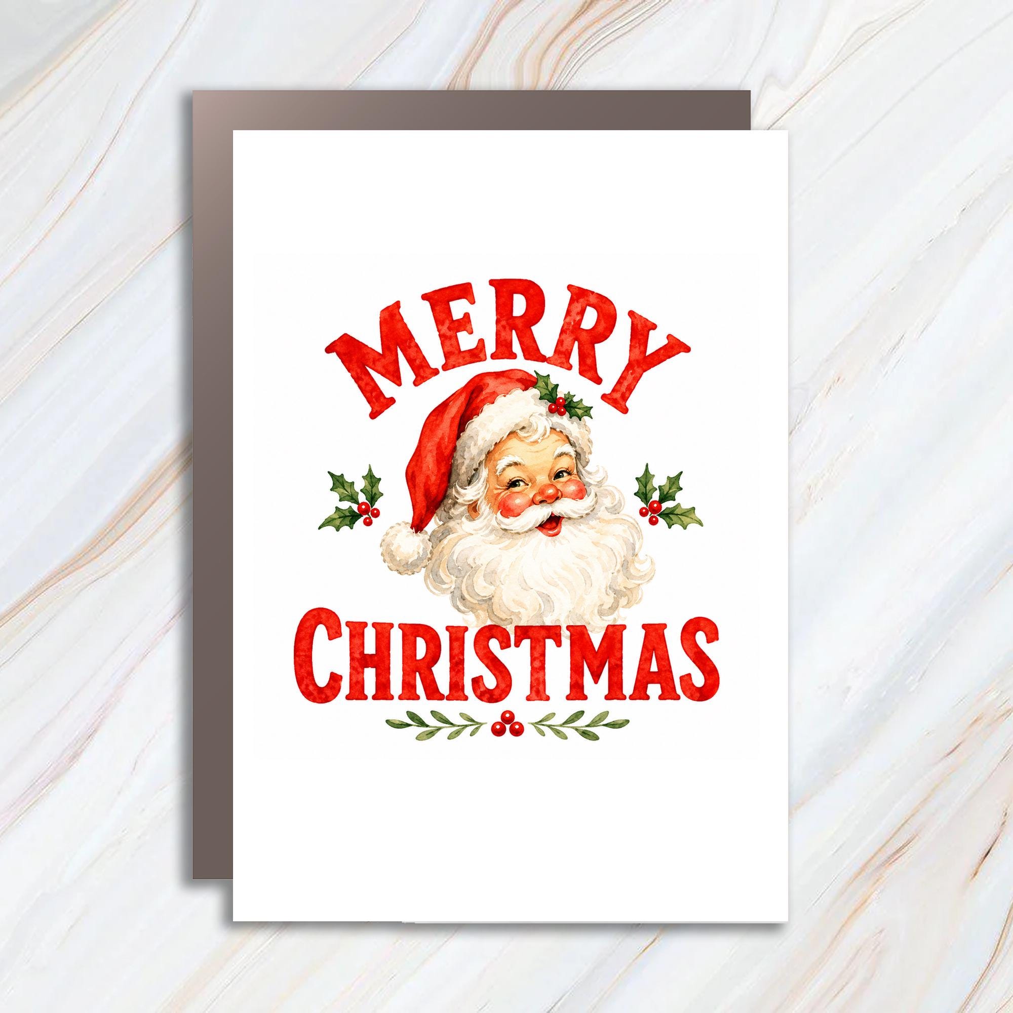 Merry Christmas Santa Claus Greeting Card Festive Holiday Card Cute Santa Christmas Card For Family Friends C1836