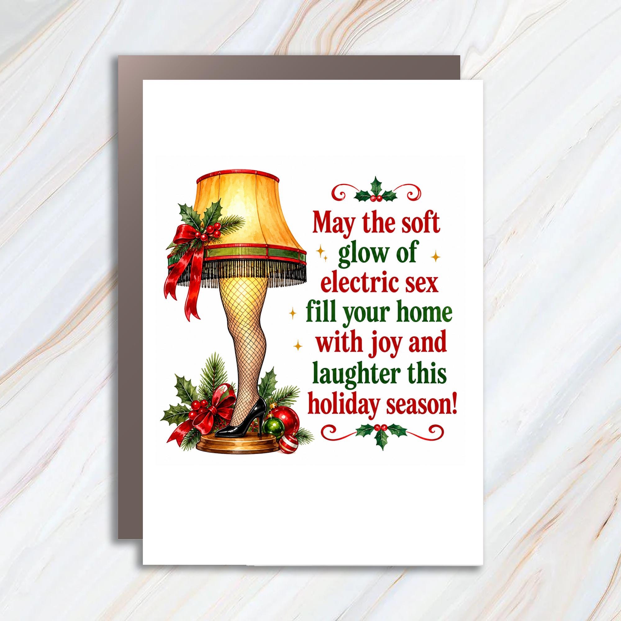 May The Soft Glow Of Electric Sex Christmas Card Funny Holiday Greeting Card For Friends Family Joyful Festive C1840