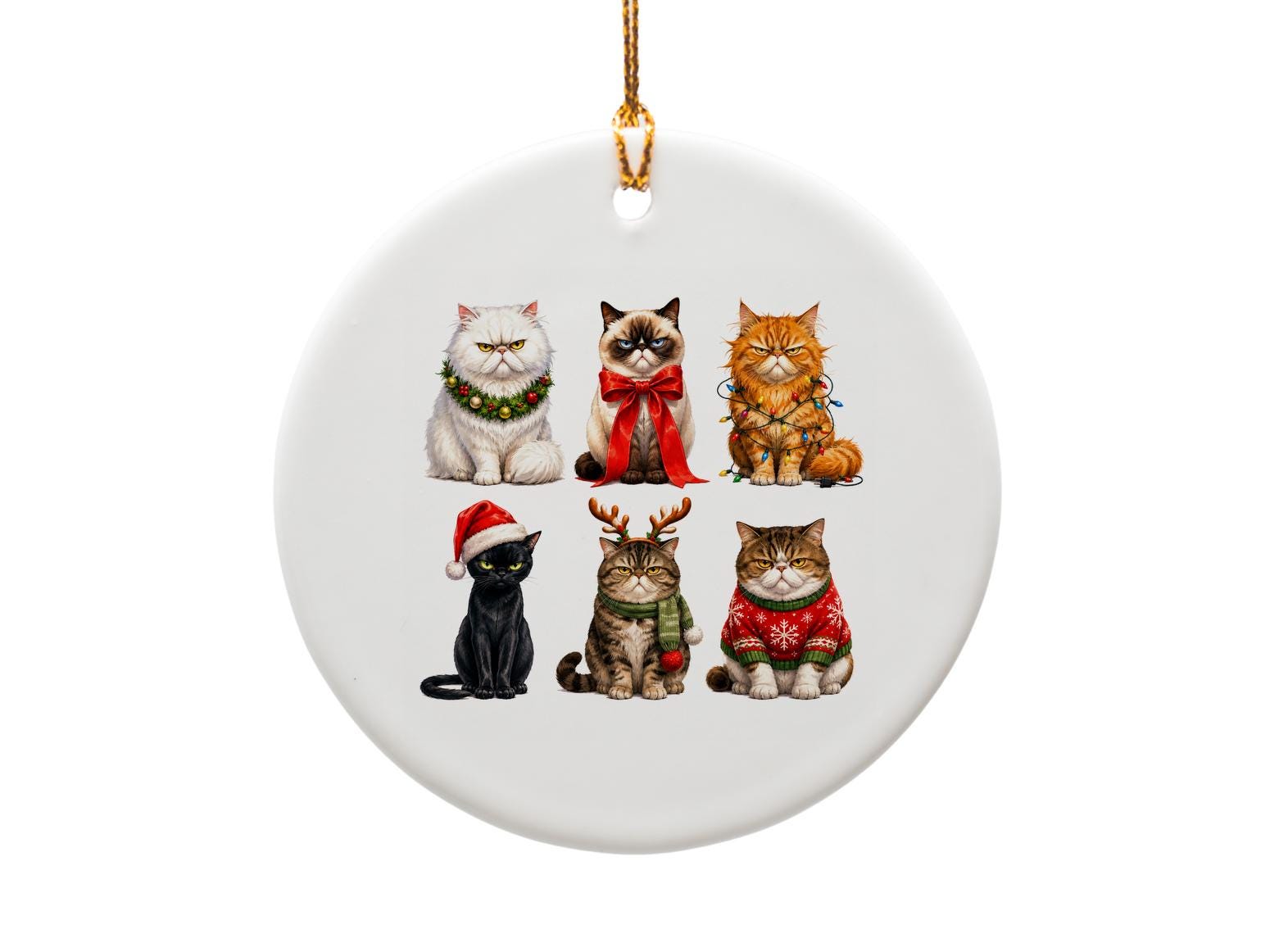 Cats In Christmas Attire Greeting Card Cute Holiday Card For Cat Lover Festive Cats Christmas Card Adorable Feline Xmas Card O1809