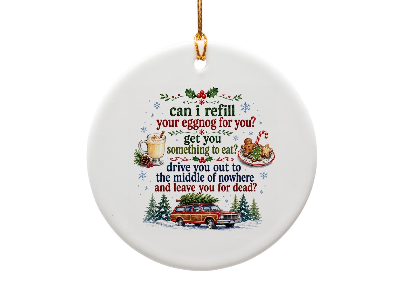 Can I Refill Your Eggnog Funny Christmas Ornament Holiday Decor Xmas Gift Tree Decoration O1815