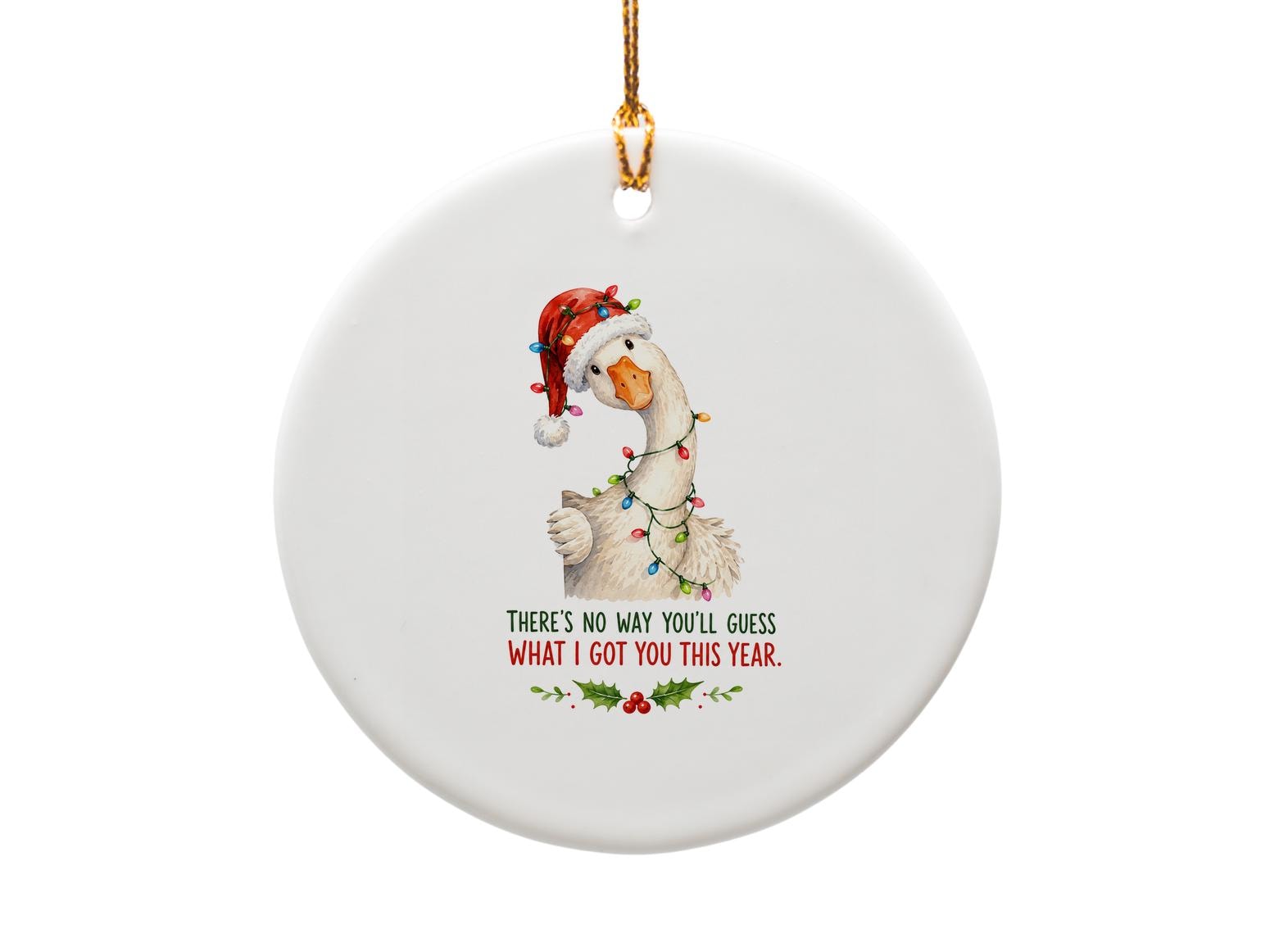 There's No Way You'll Guess What I Got You This Year Funny Goose Christmas Ornament Holiday Decor Cute Animal Ornament O1821