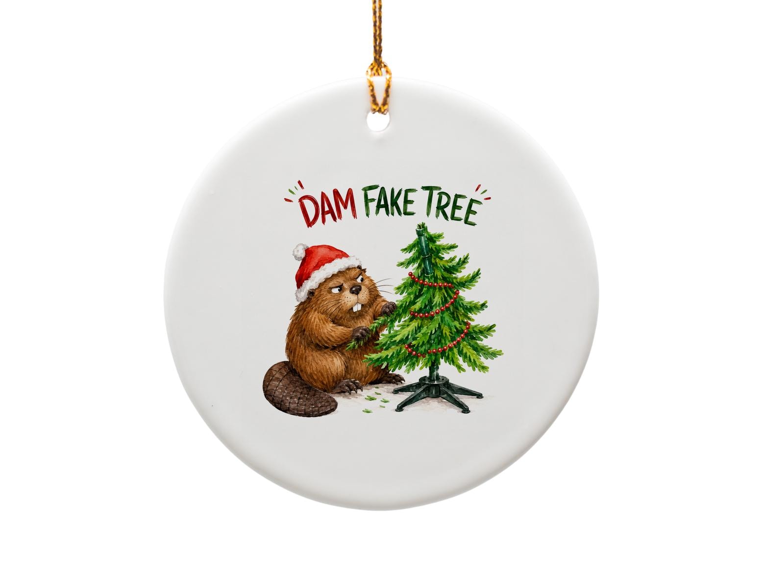 Dam Fake Tree Funny Christmas Ornament Beaver With Tree Holiday Decor Cute Animal Xmas Gift O1829