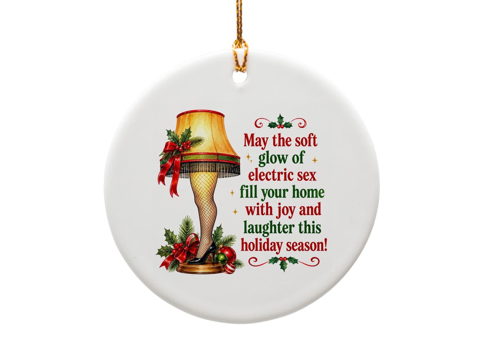 May The Soft Glow Of Electric Sex Christmas Ornament Funny Holiday Decor Leg Lamp Festive Home Decoration Gift O1840